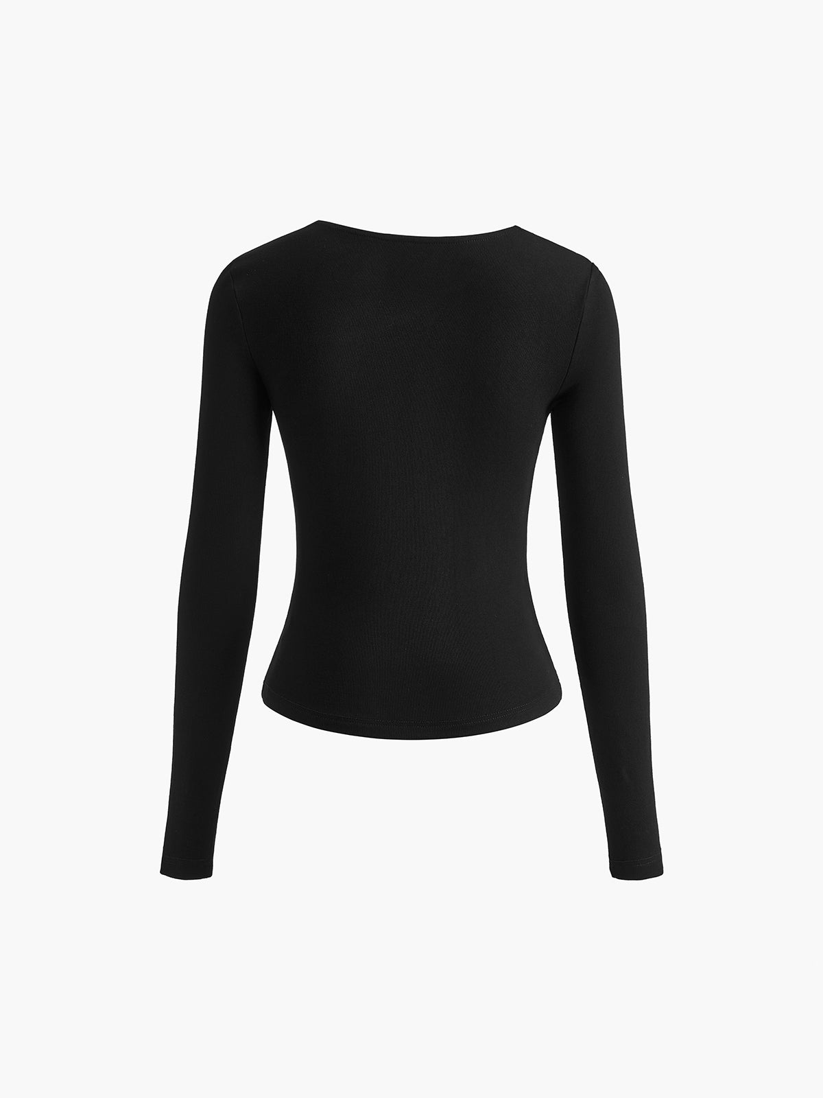 Asymmetrical Plain Long Sleeve T-Shirt