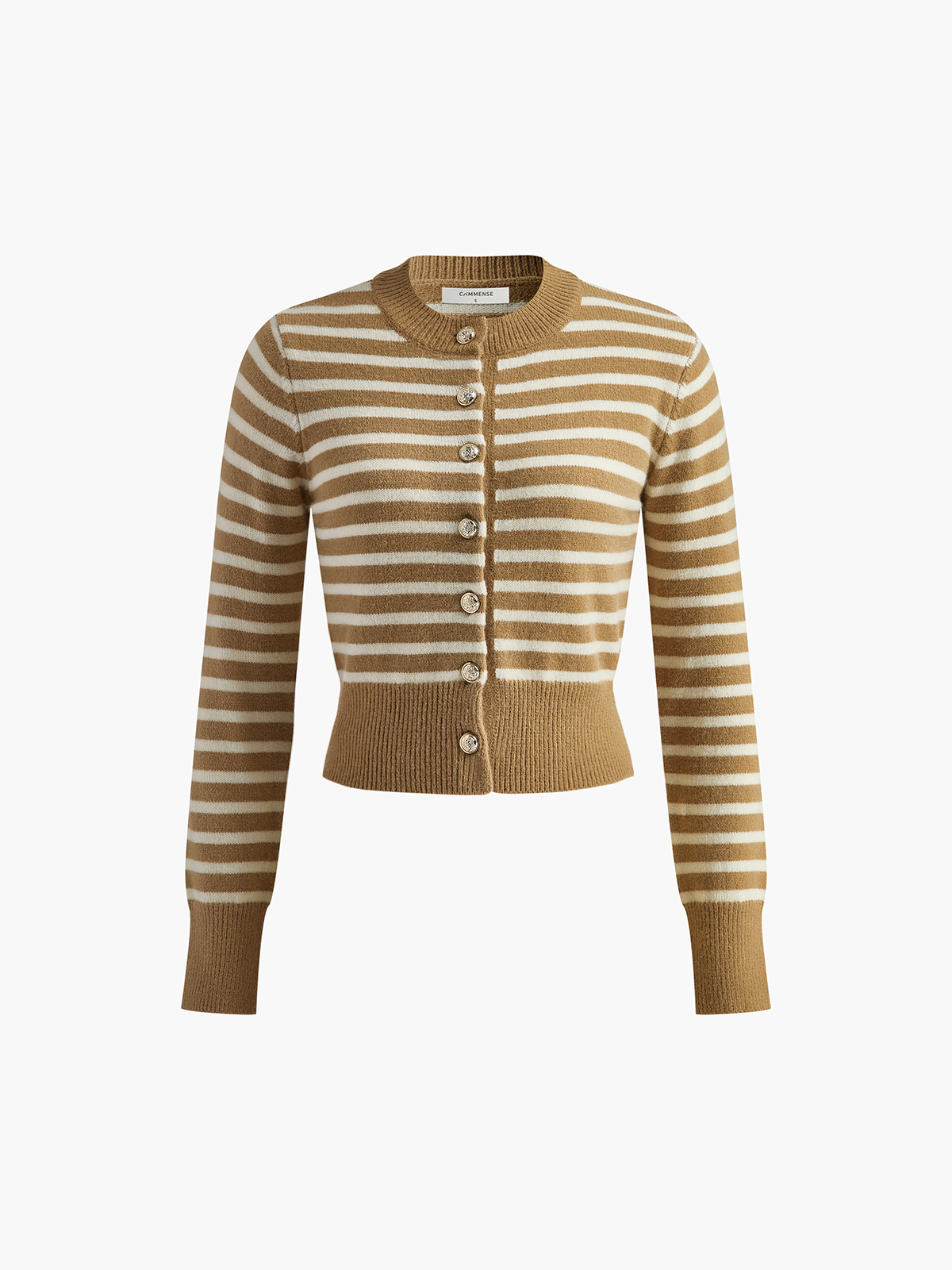 Round Neck Striped Cardigan