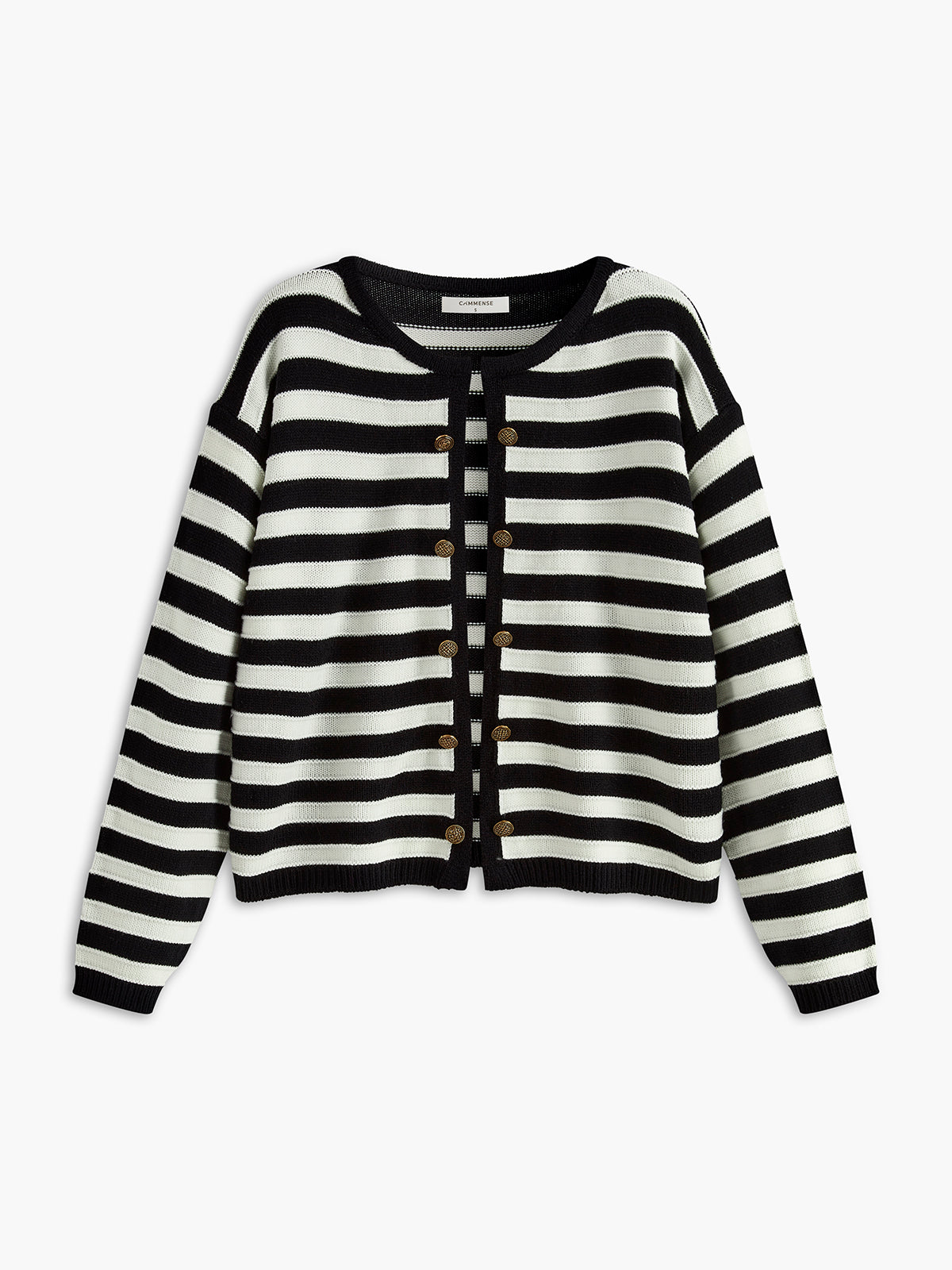 Minimalist Striped Breasted Cardigan