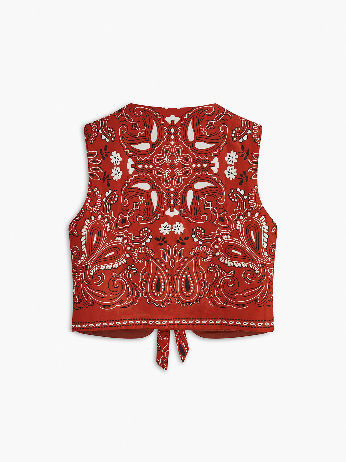 Paisley Printed Tie Front Vest