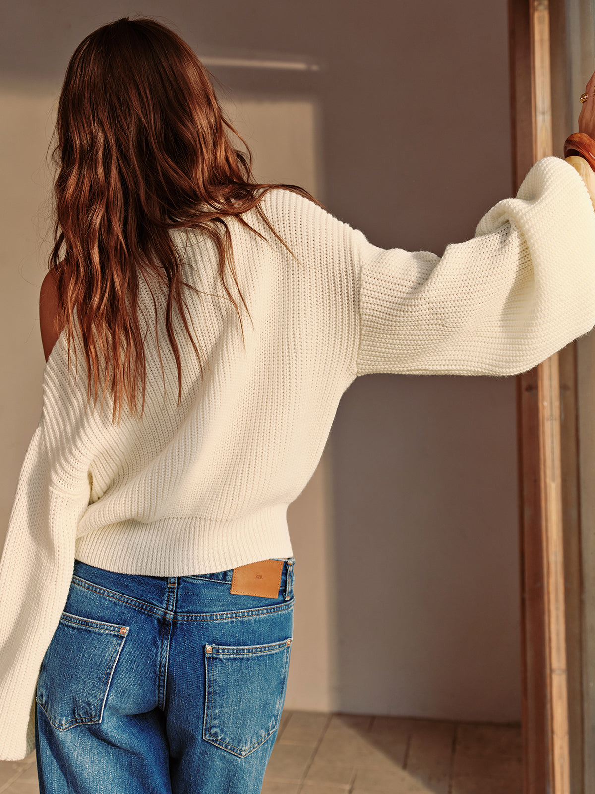 Asymmetrical Cold-Shoulder Oversized Sweater