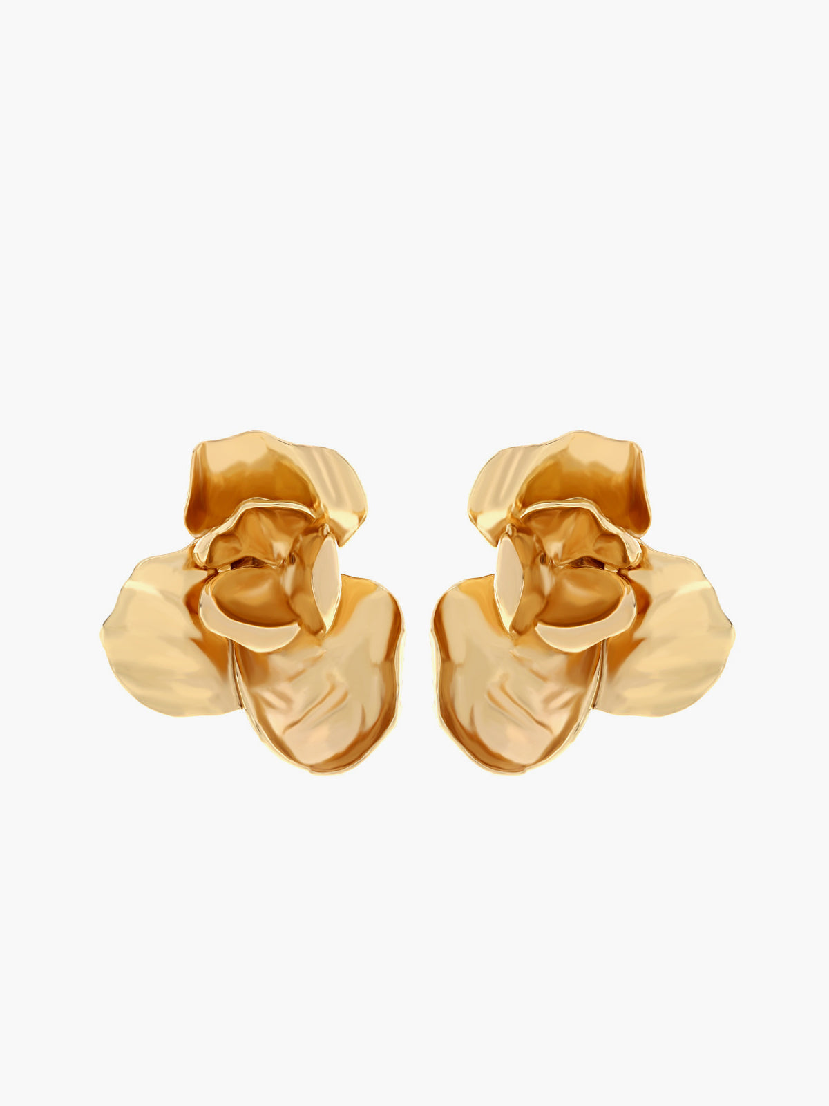 3D Golden Flower Earrings