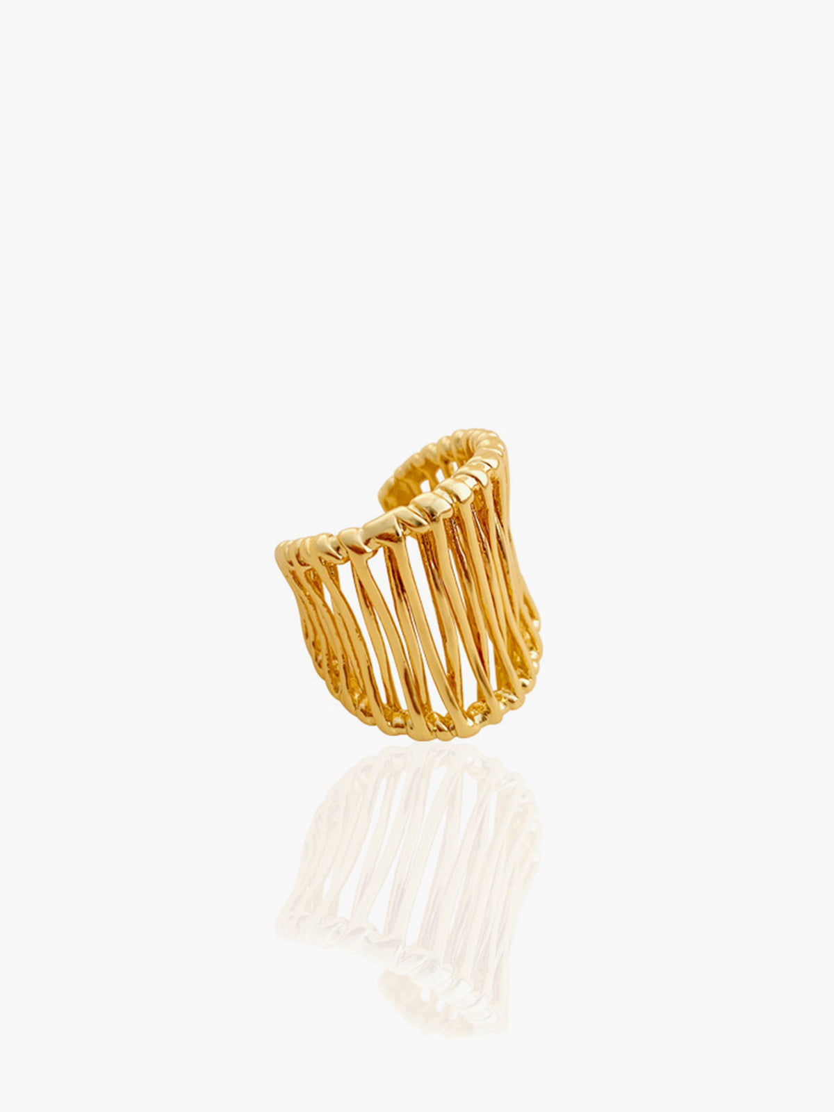 C-Shape Golden Fence Open Ring