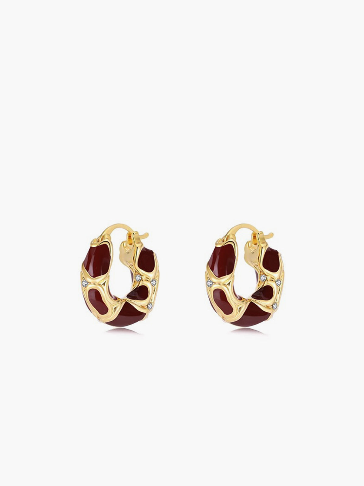 Chunky Golden Frame Hoop Earrings