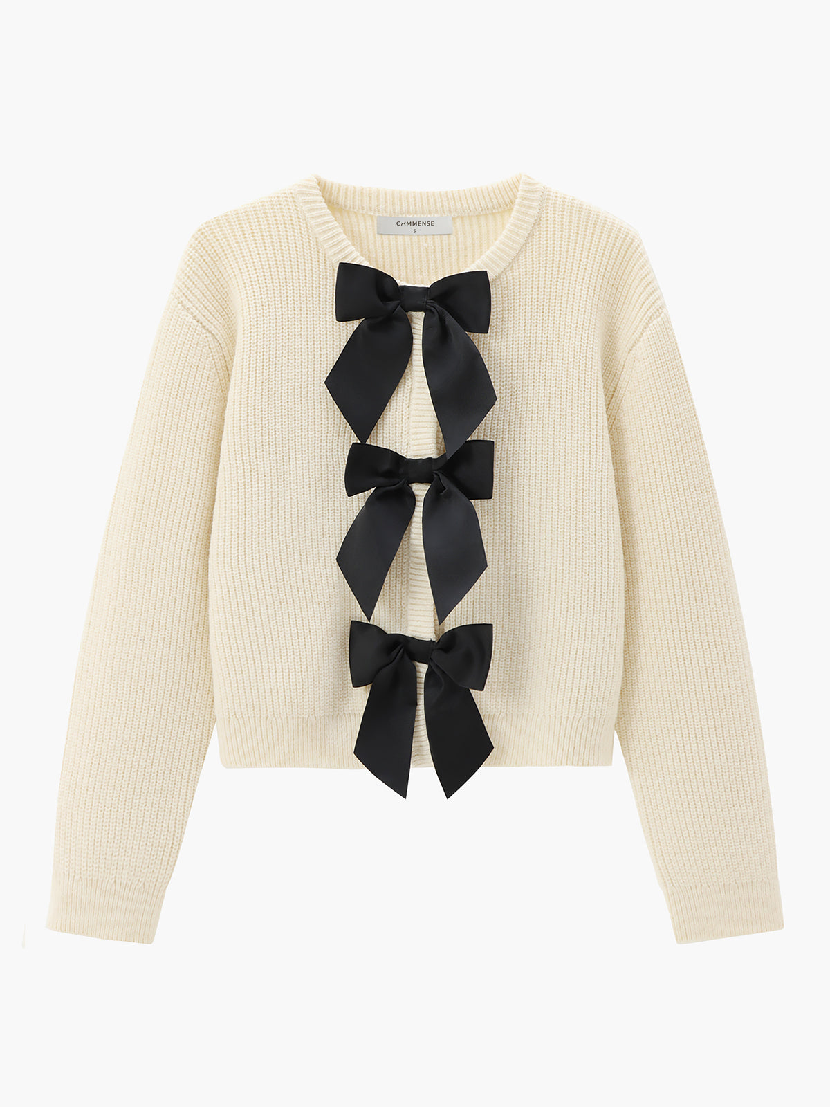 Bow Ribbed Warm Sweater