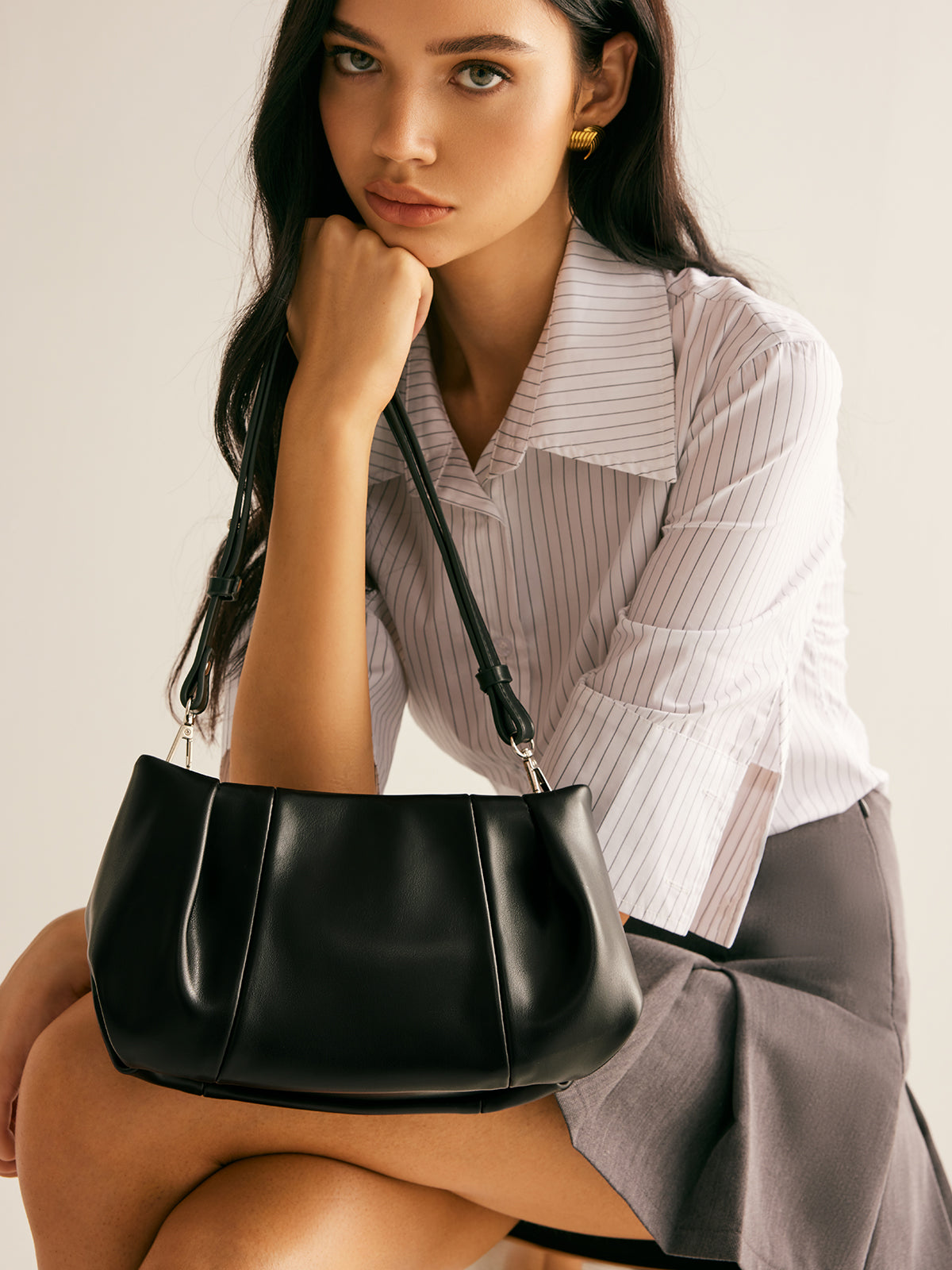 Pleated Cloud Shoulder Bag