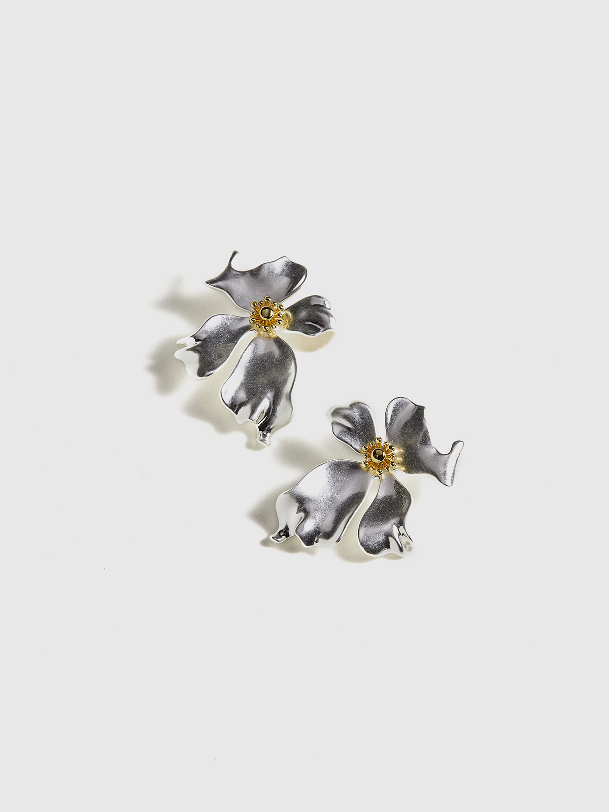 Irregular Metal Petal Stud Earrings