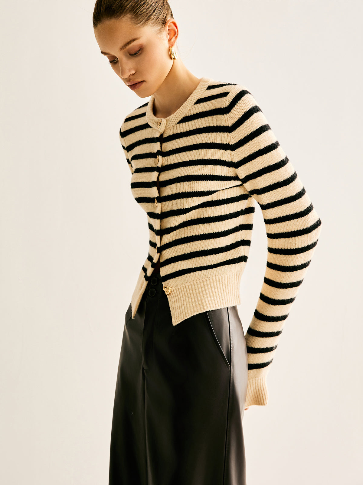 Ribbed Striped Cardigan