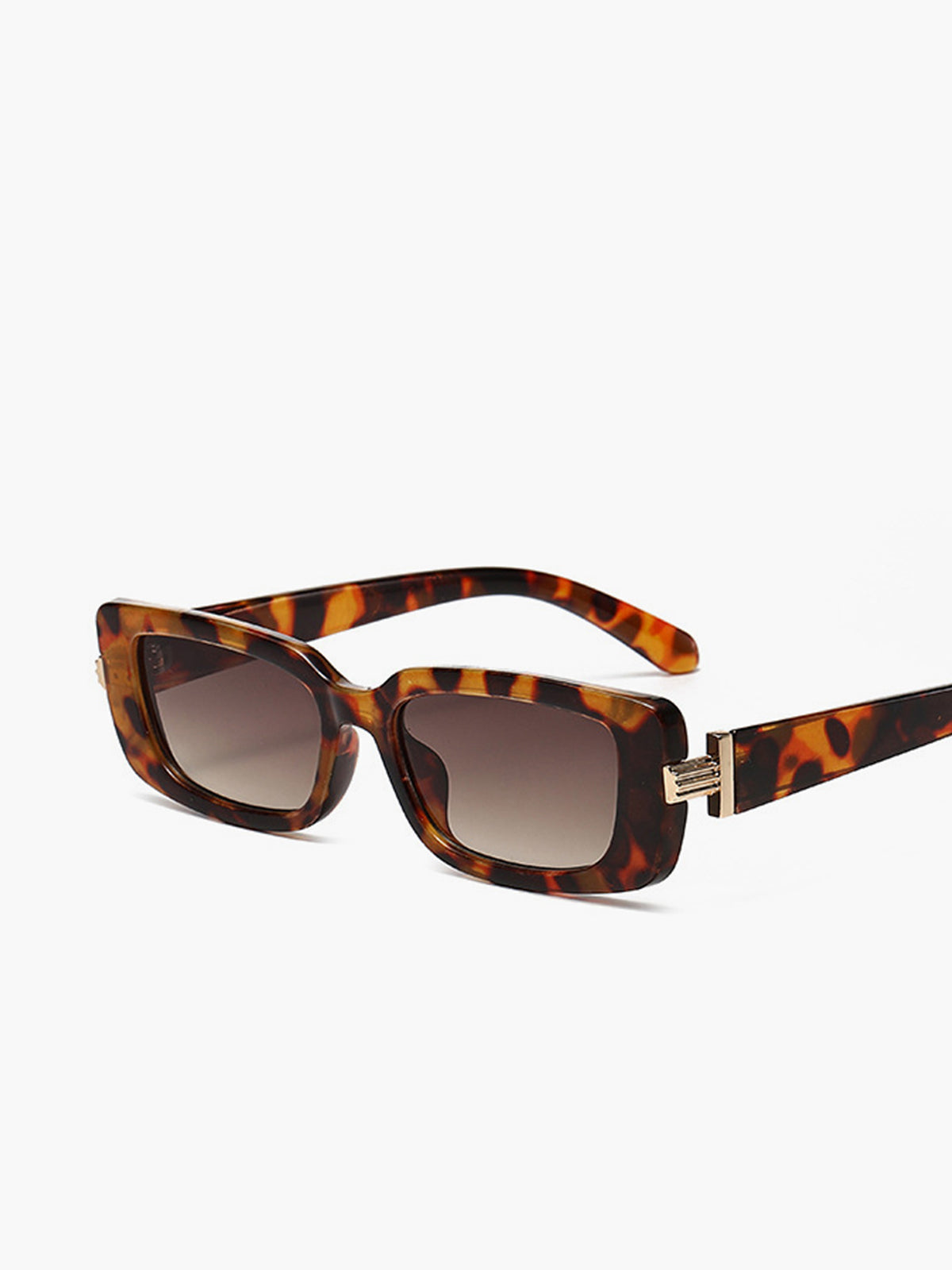 Leopard Printed Square Sunglasses