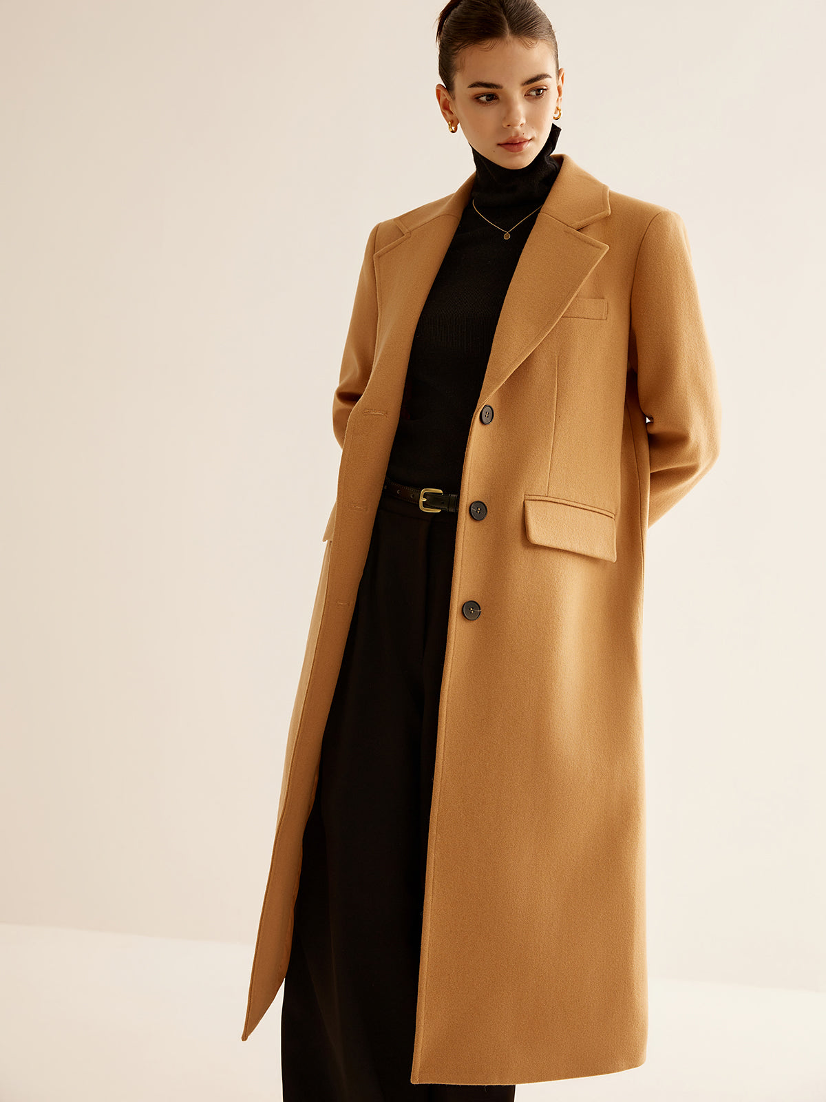 Minimalist Wool-Blend Long Coat