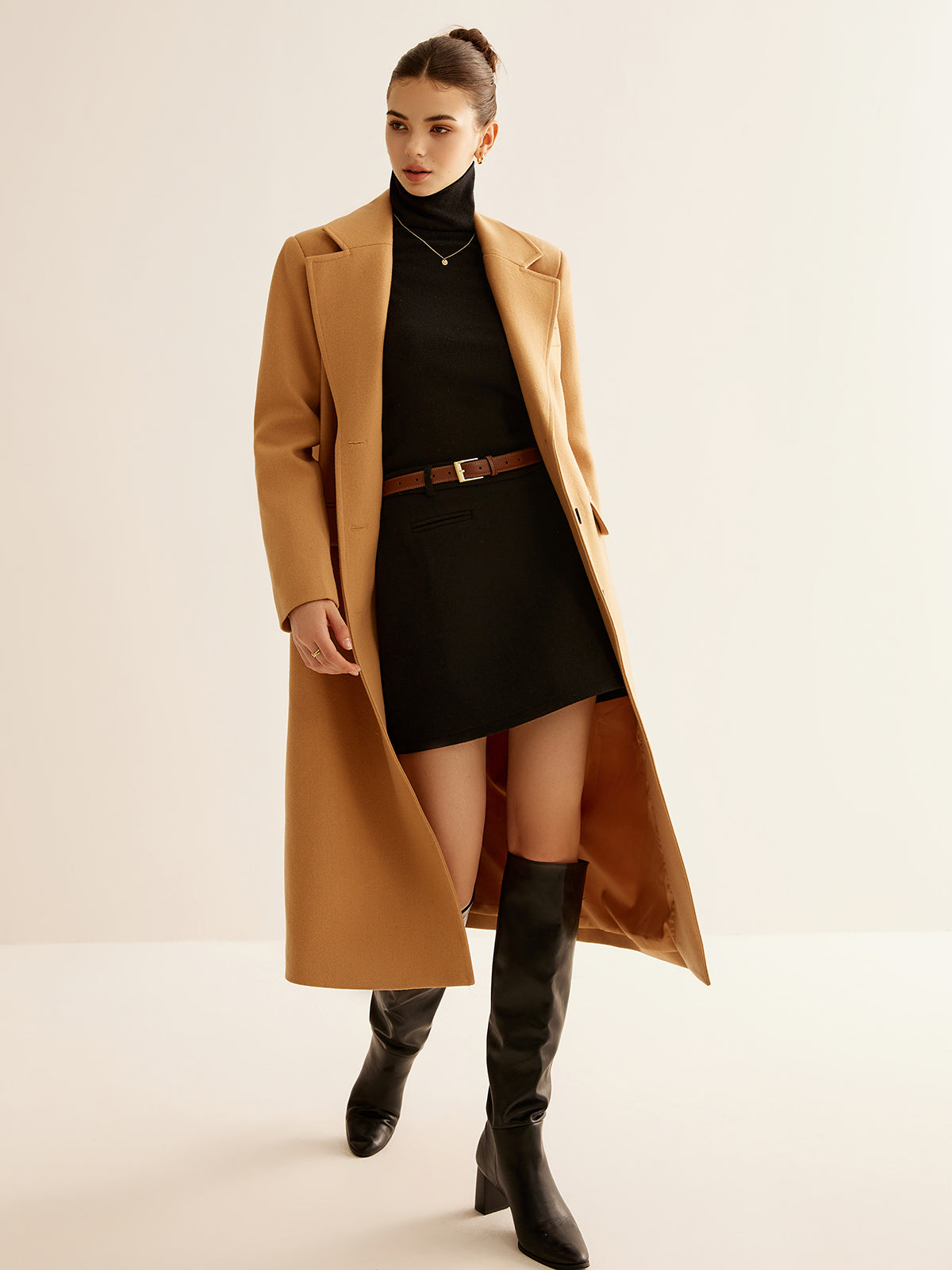 Minimalist Wool-Blend Long Coat