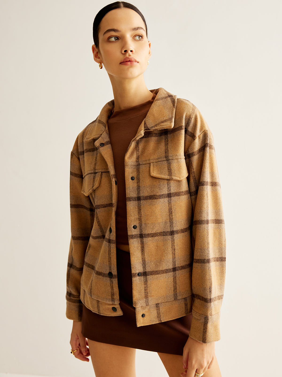 Wool-Blend Checked Jacket