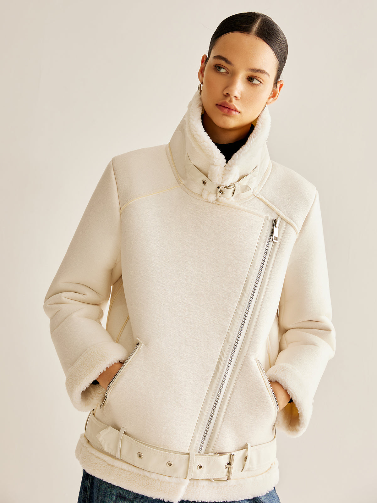 Asymmetrical Zipper Fleece Jacket