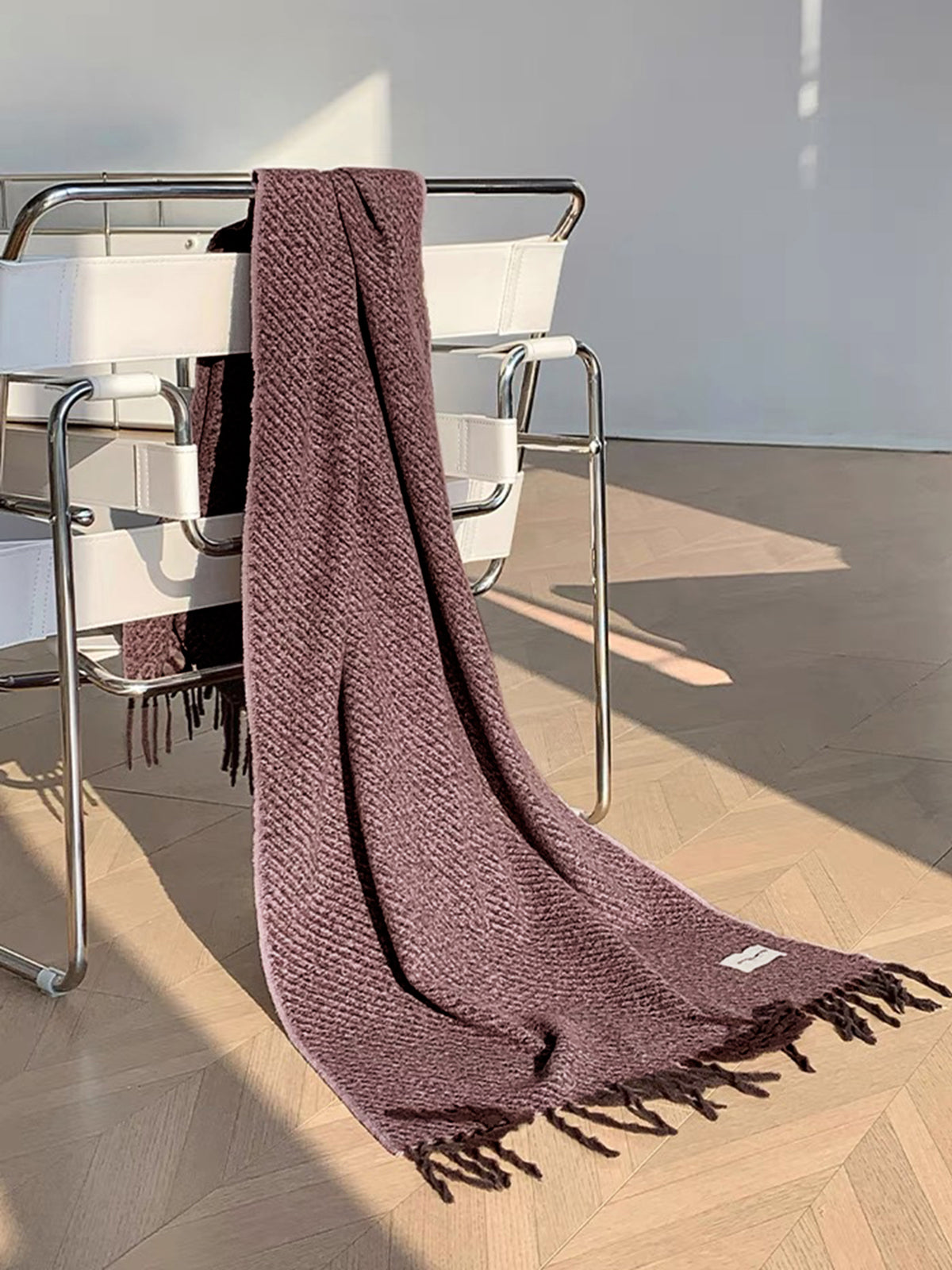 Utility Plain Tassel Scarf