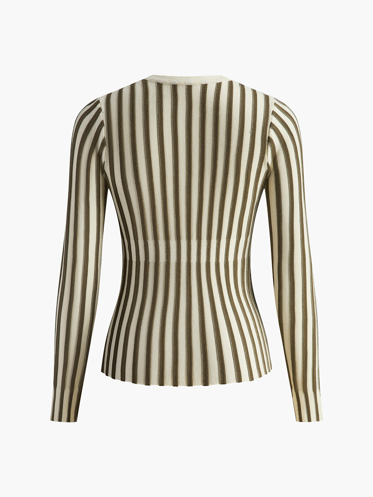 Pinstripe Button Slim Cardigan