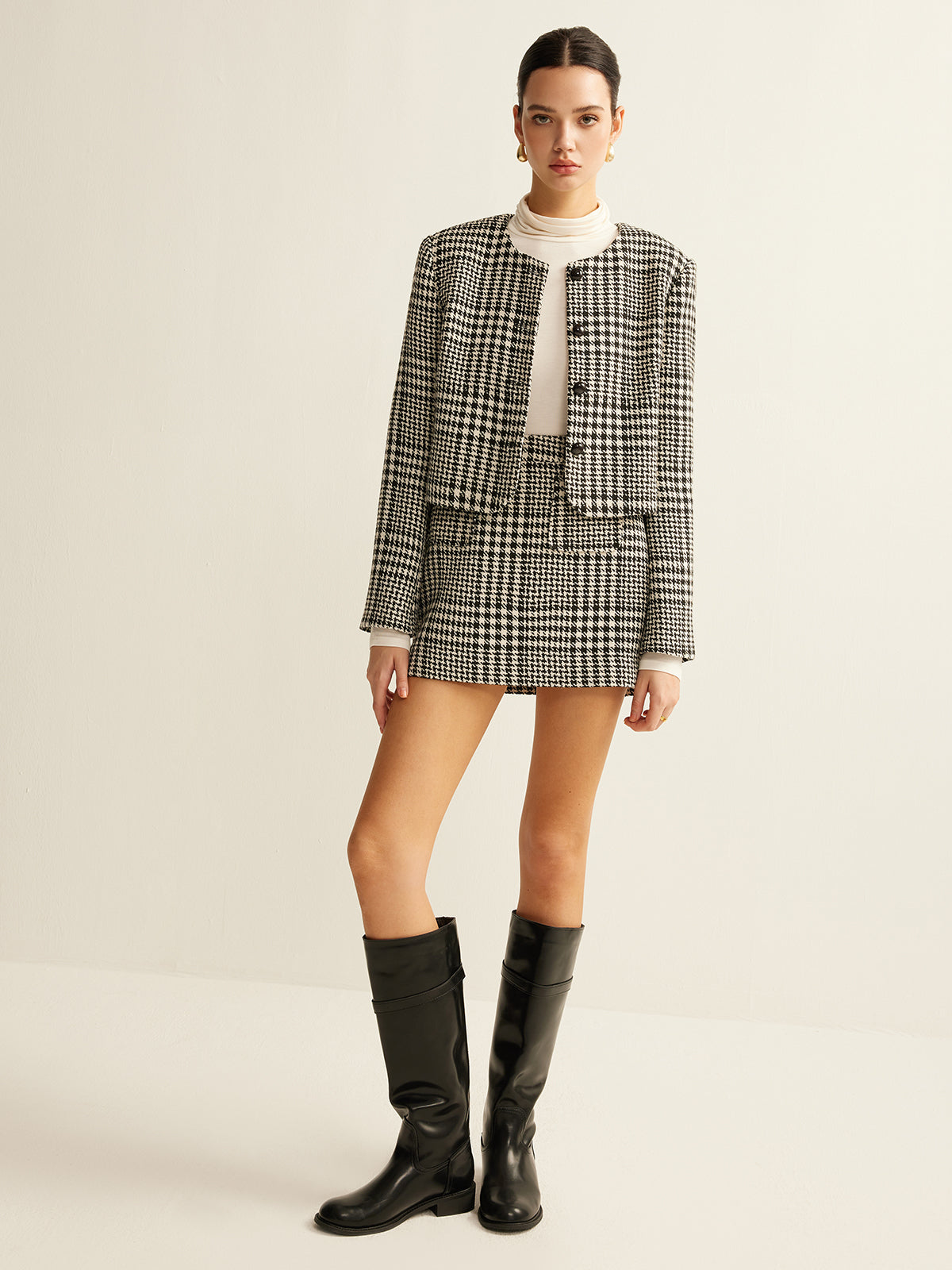 Wool-Blend Checked Jacket