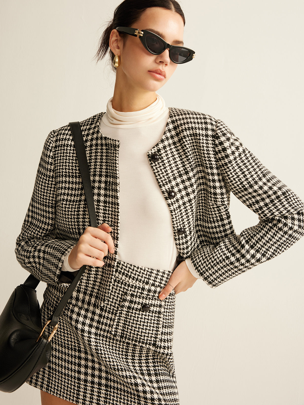 Wool-Blend Checked Jacket