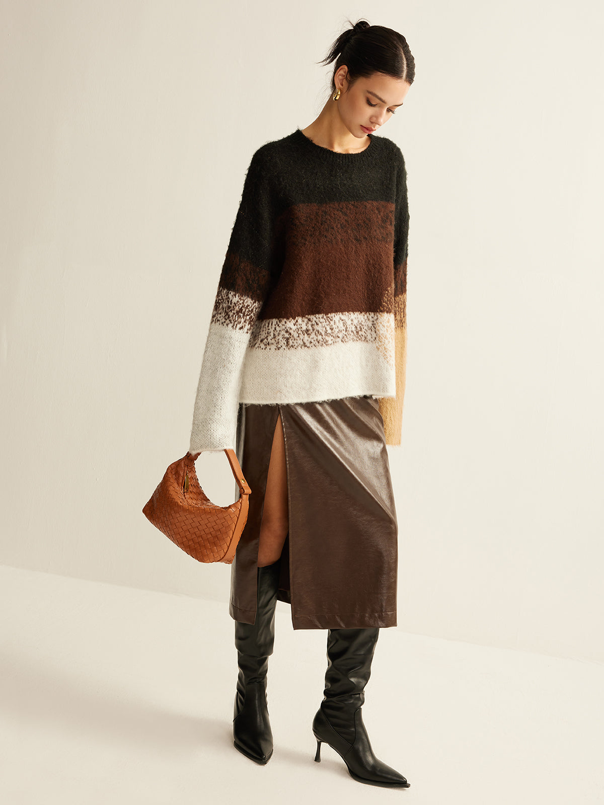 Versatile Color Block Loose Sweater