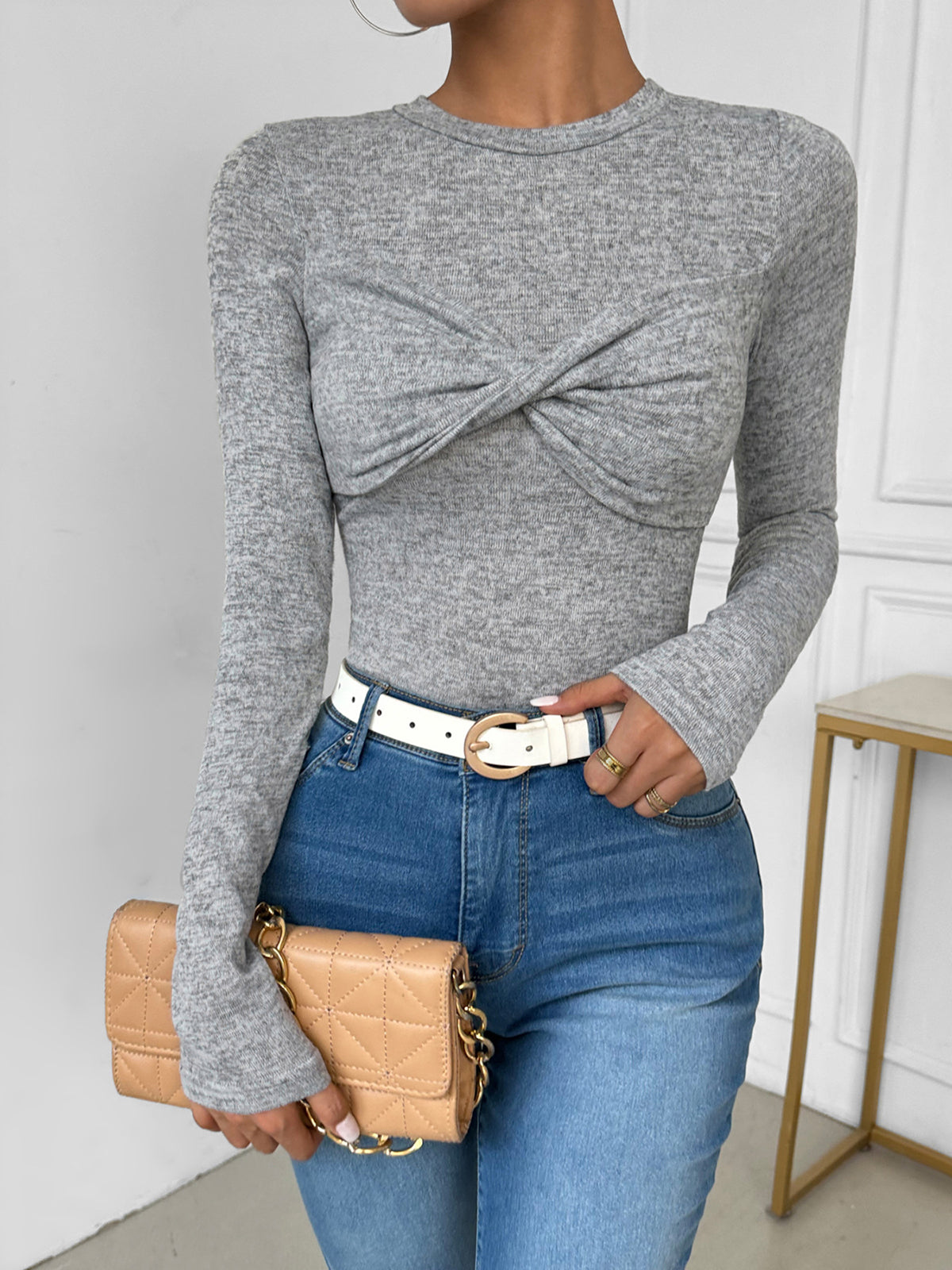 Knotted Skinny Jersey Top