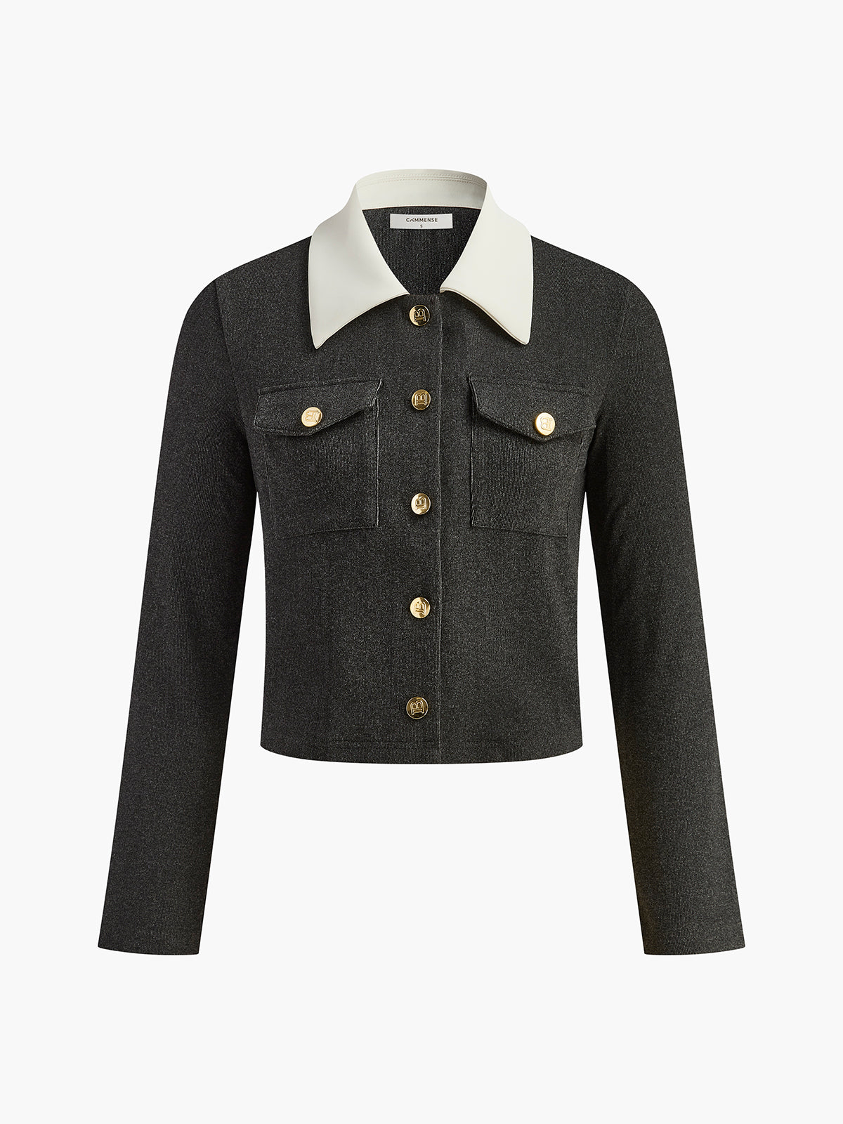 Contrast Collar Breasted Petite Jacket