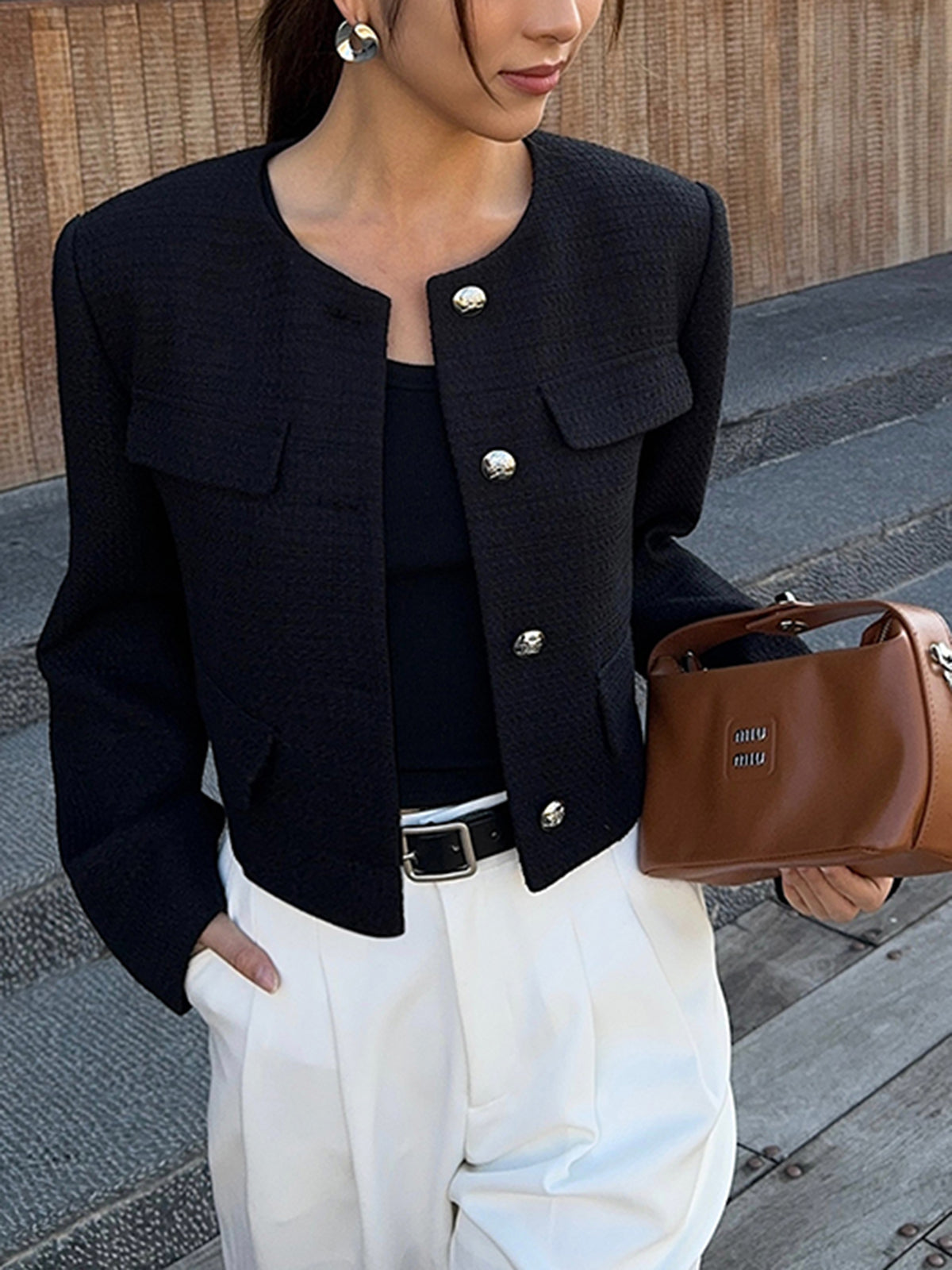 Button Down Tweed Jacket