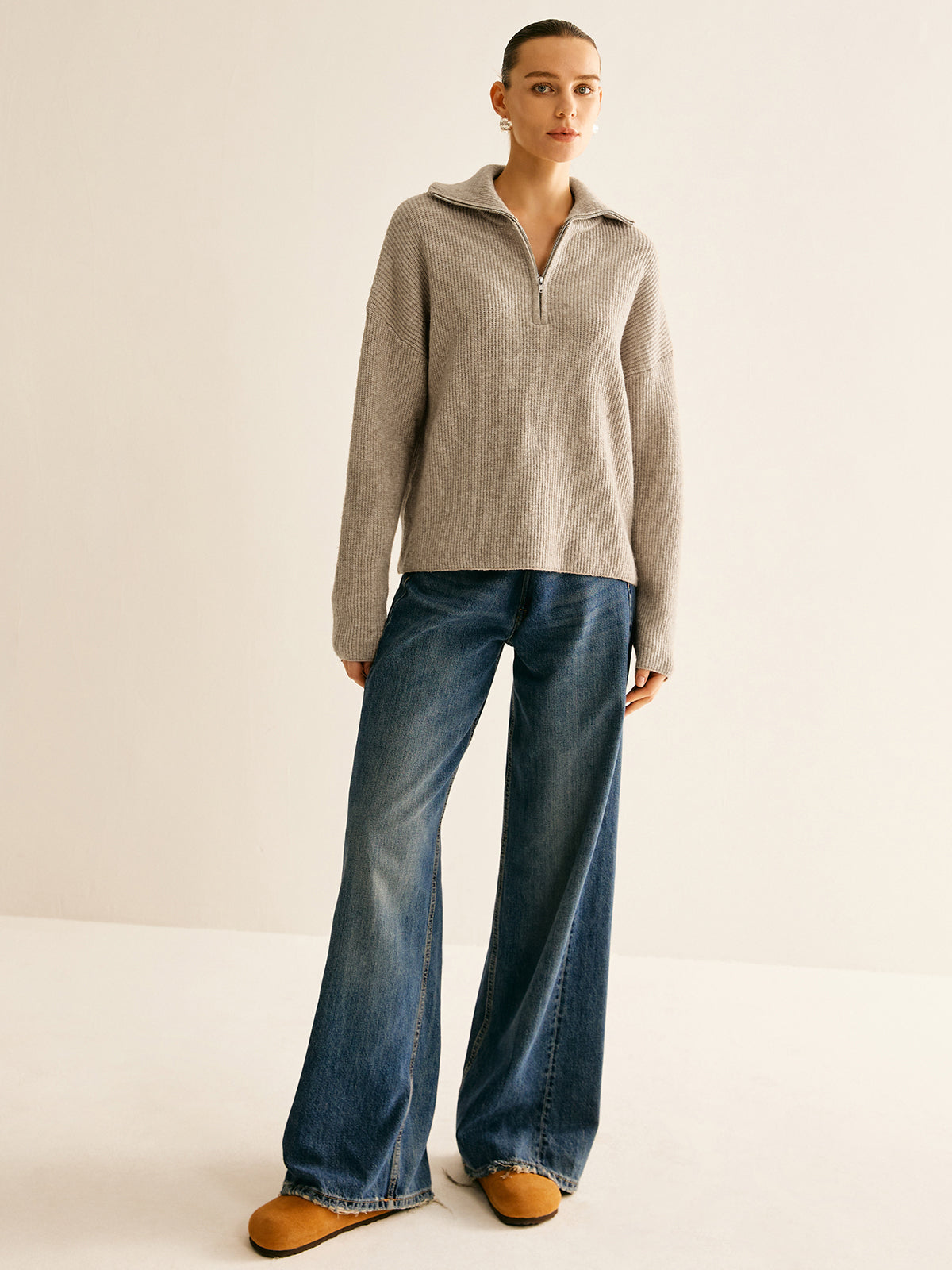 Wool-Blend Zipper Sweater Co-ords