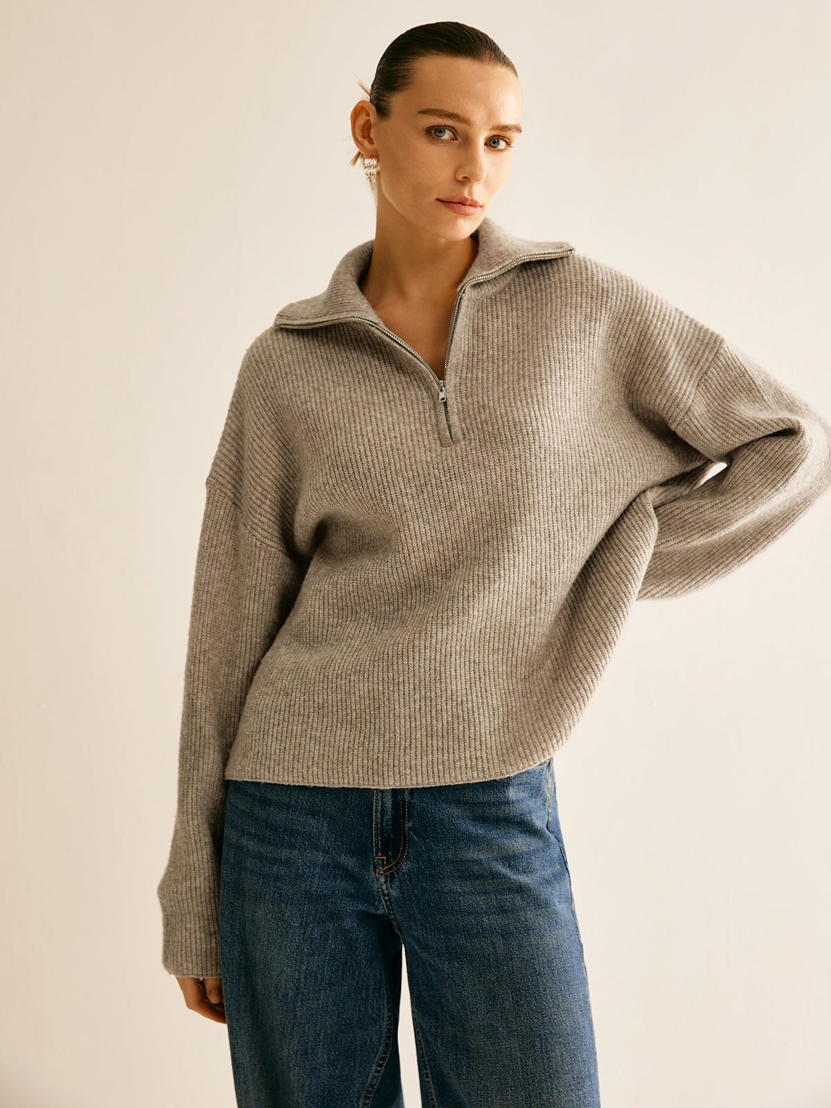 Wool-Blend Zipper Sweater Co-ords