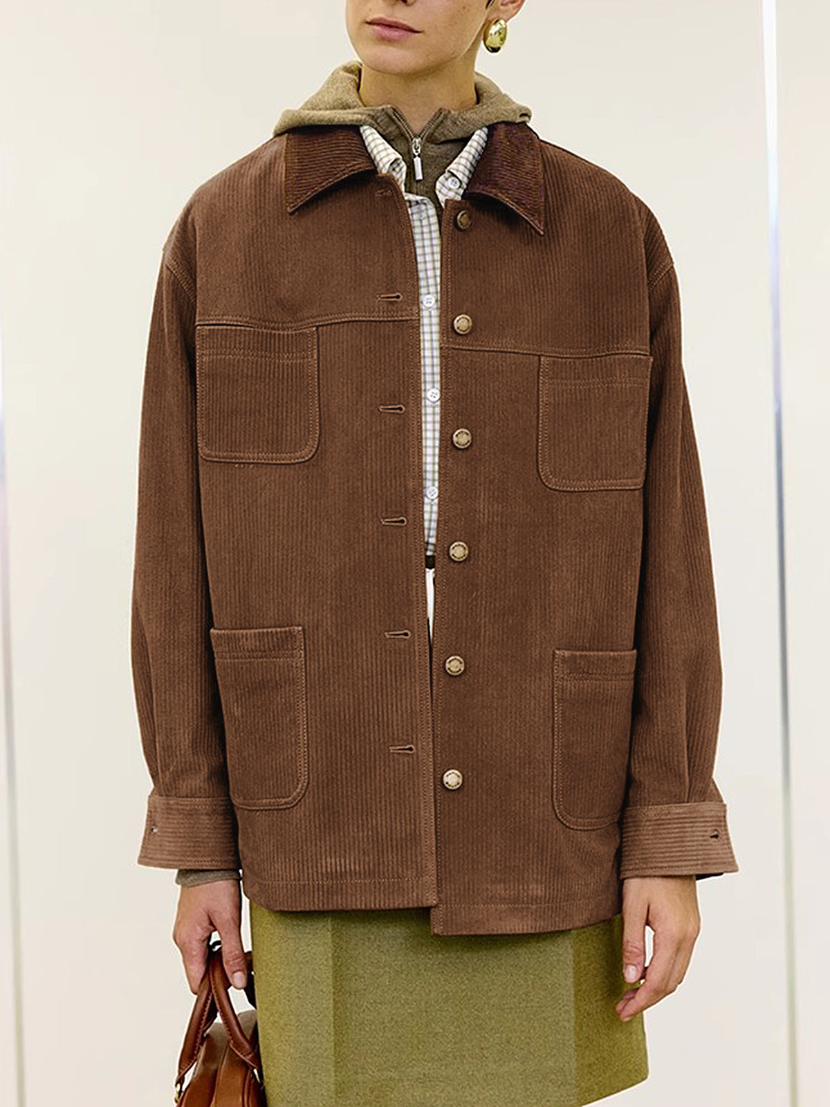 Vintage Corduroy Cargo Polo Jacket