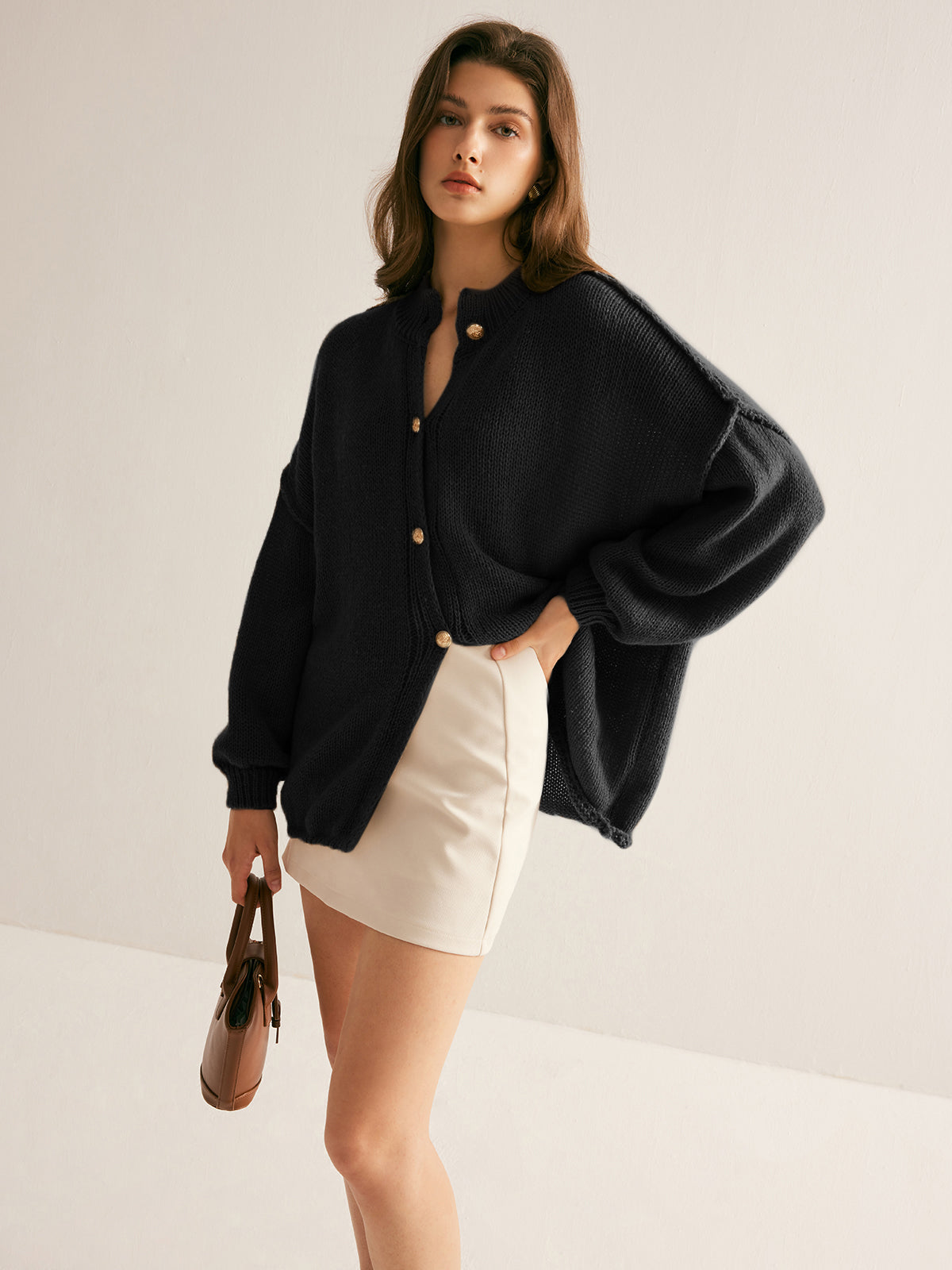 Button Loose Soft Cardigan