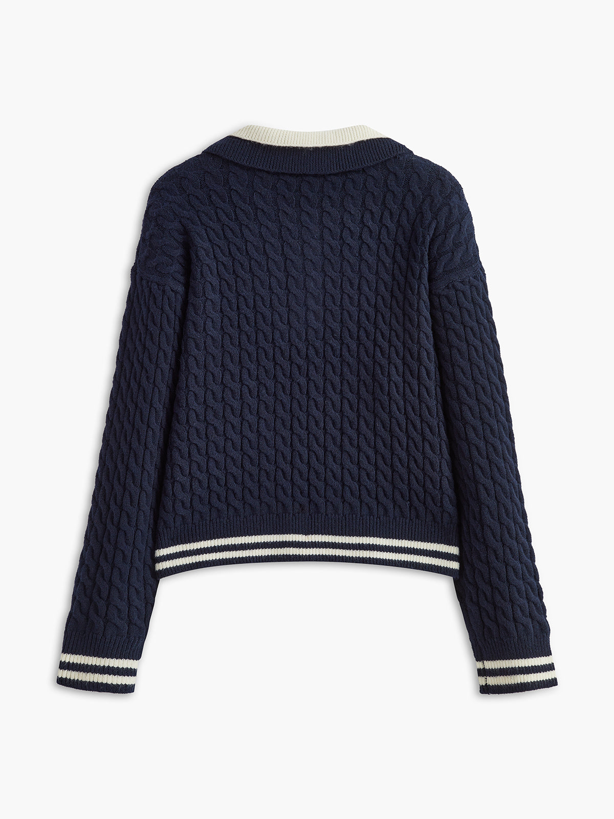 Contrast Binding Button Knit Top