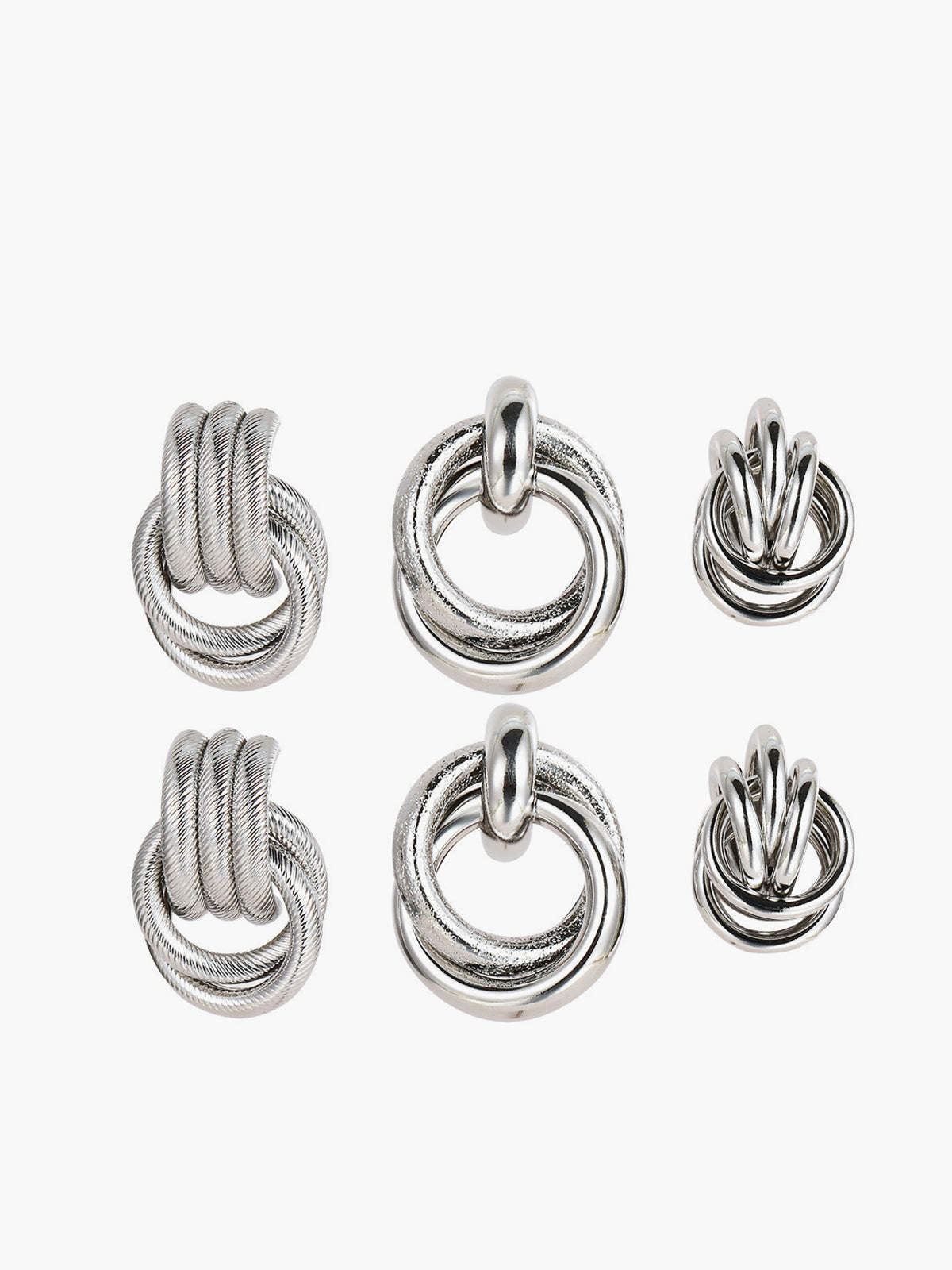 Three-Piece Cross Hoop Drop Earrings