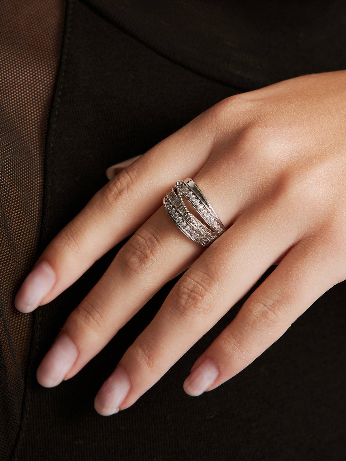 Elegant Multi-Layer Zircon Ring