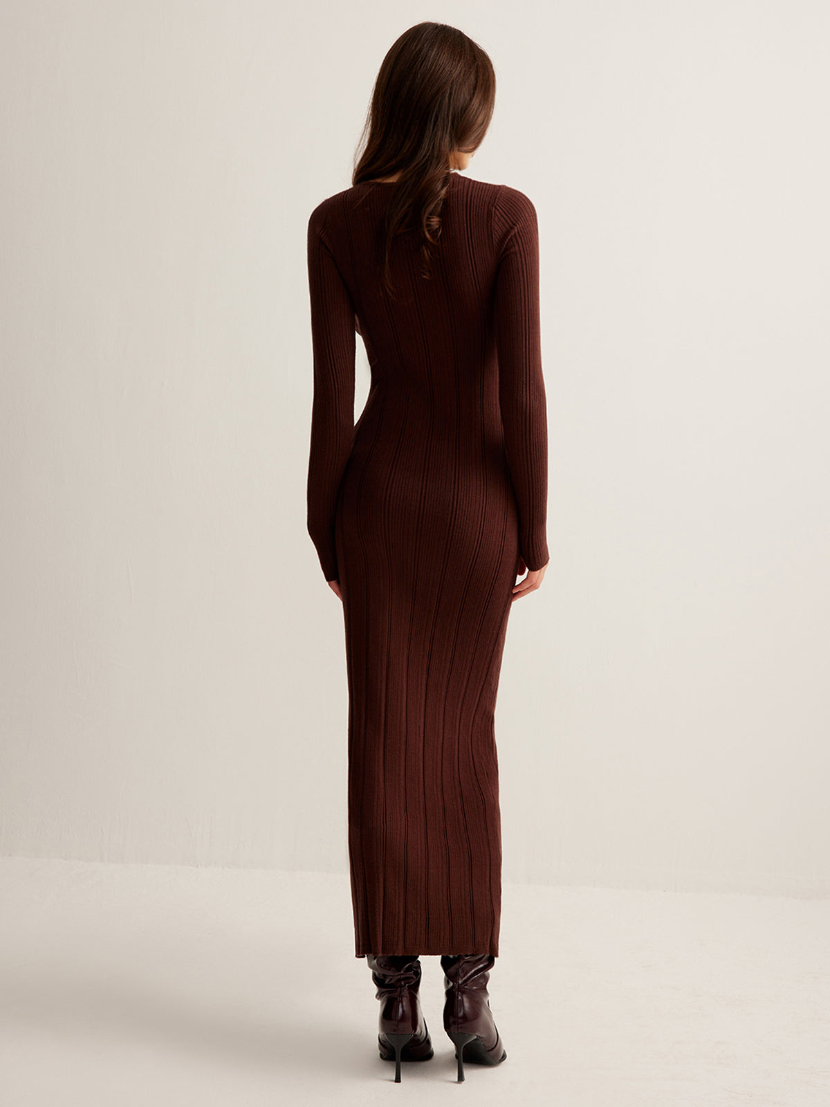 Cutout Slim Sweater Long Dress