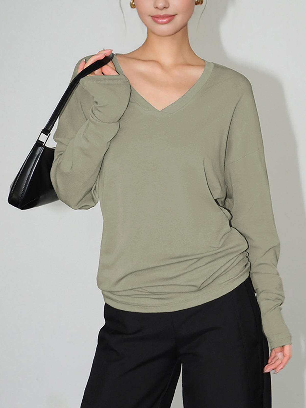 Minimalist V-Neck Draped Top