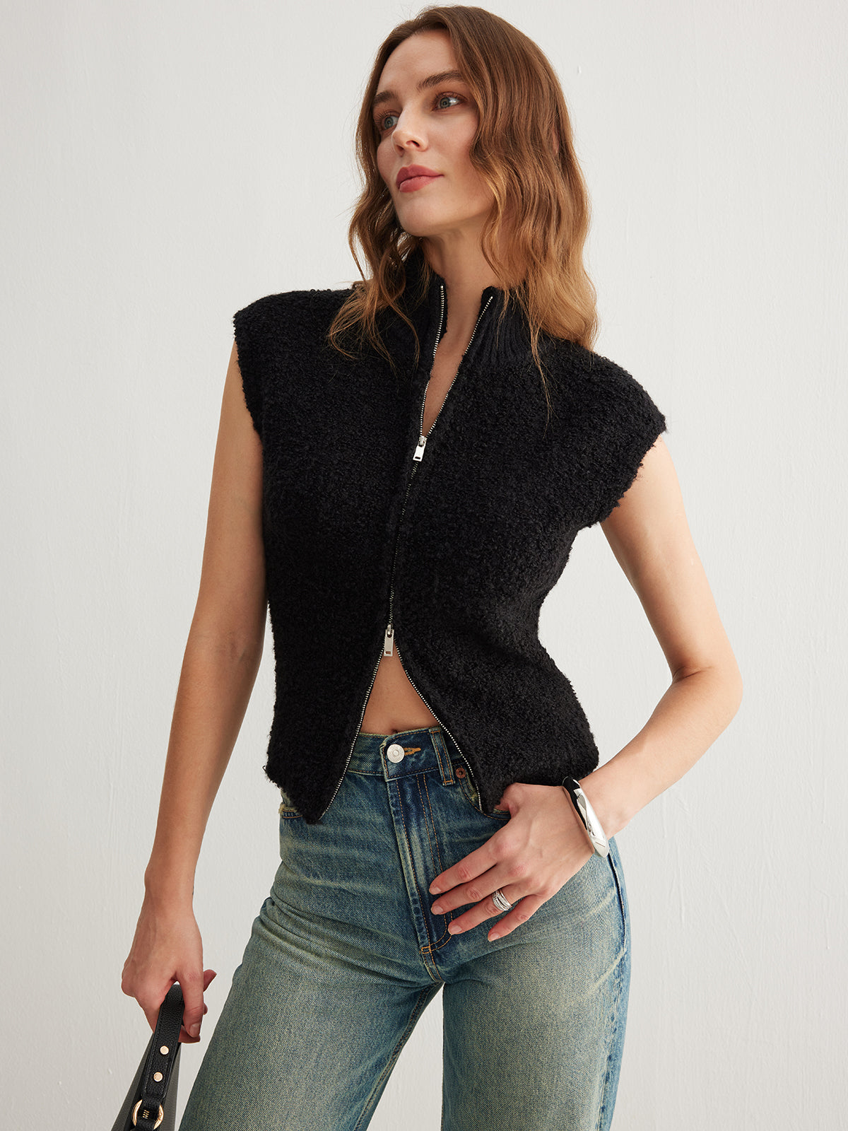 Two Way Zip Minky Cardigan