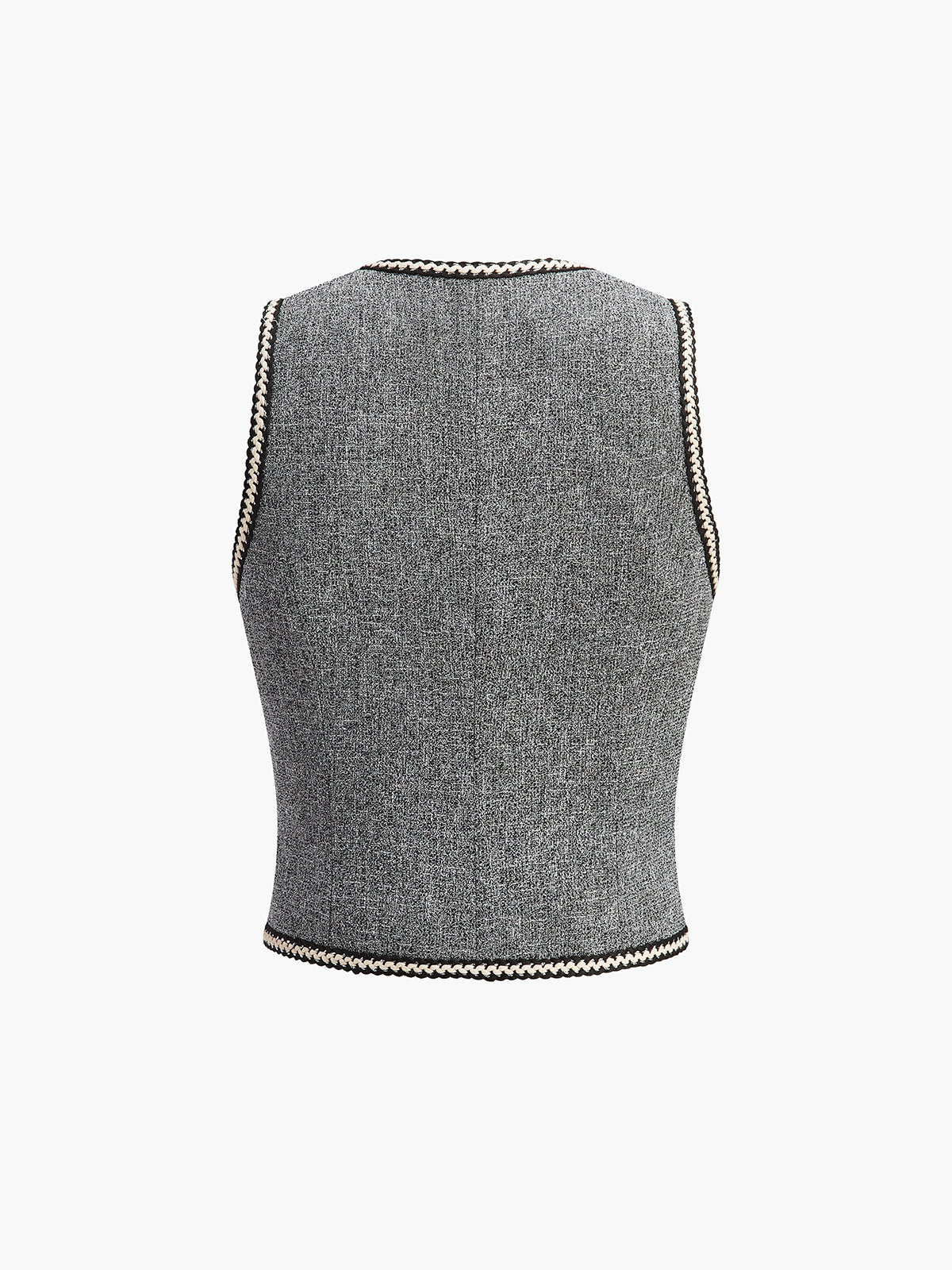 Pearl Button Split Crop Vest