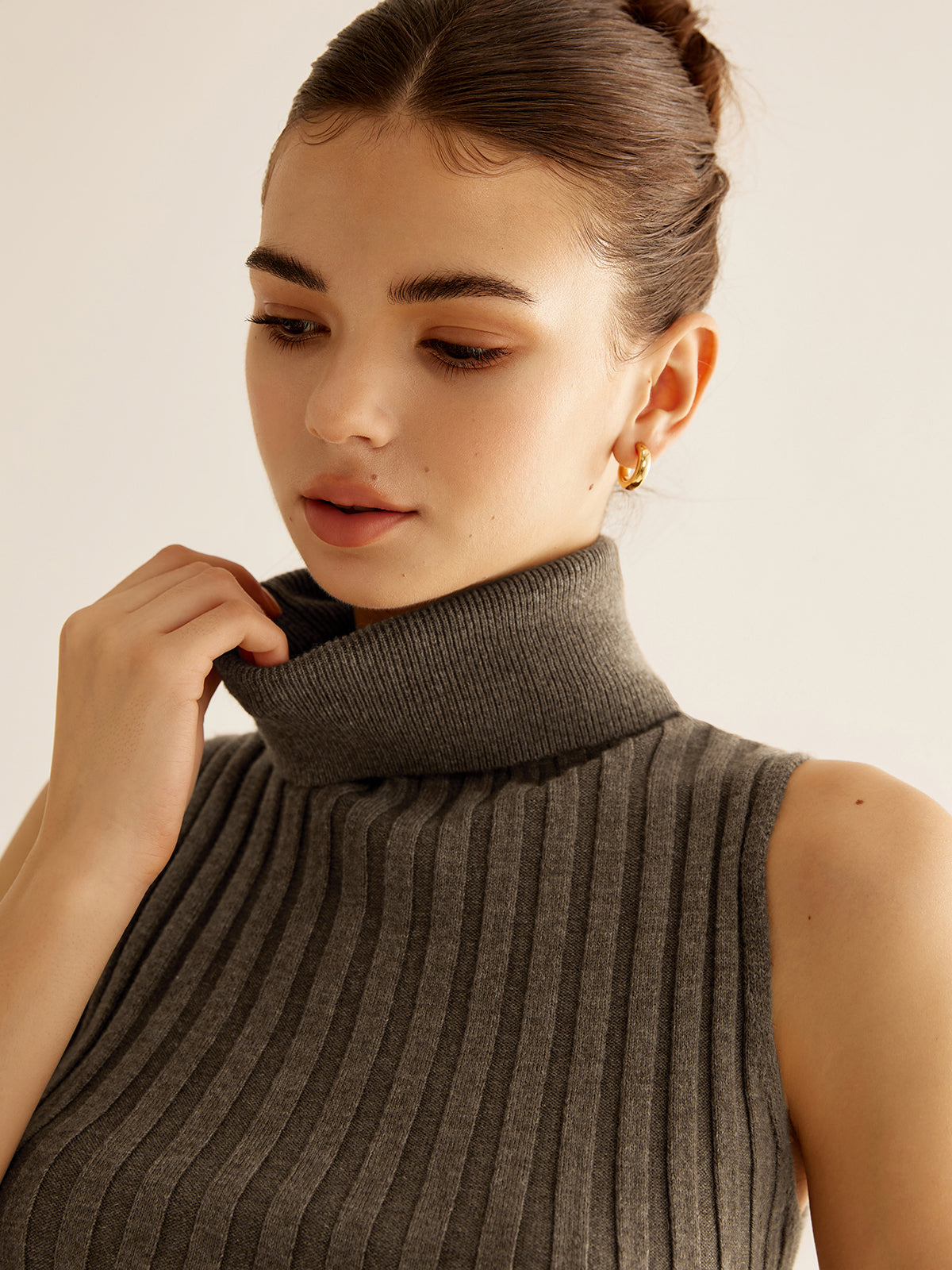 Wool-Blend Turtleneck Sweater Vest