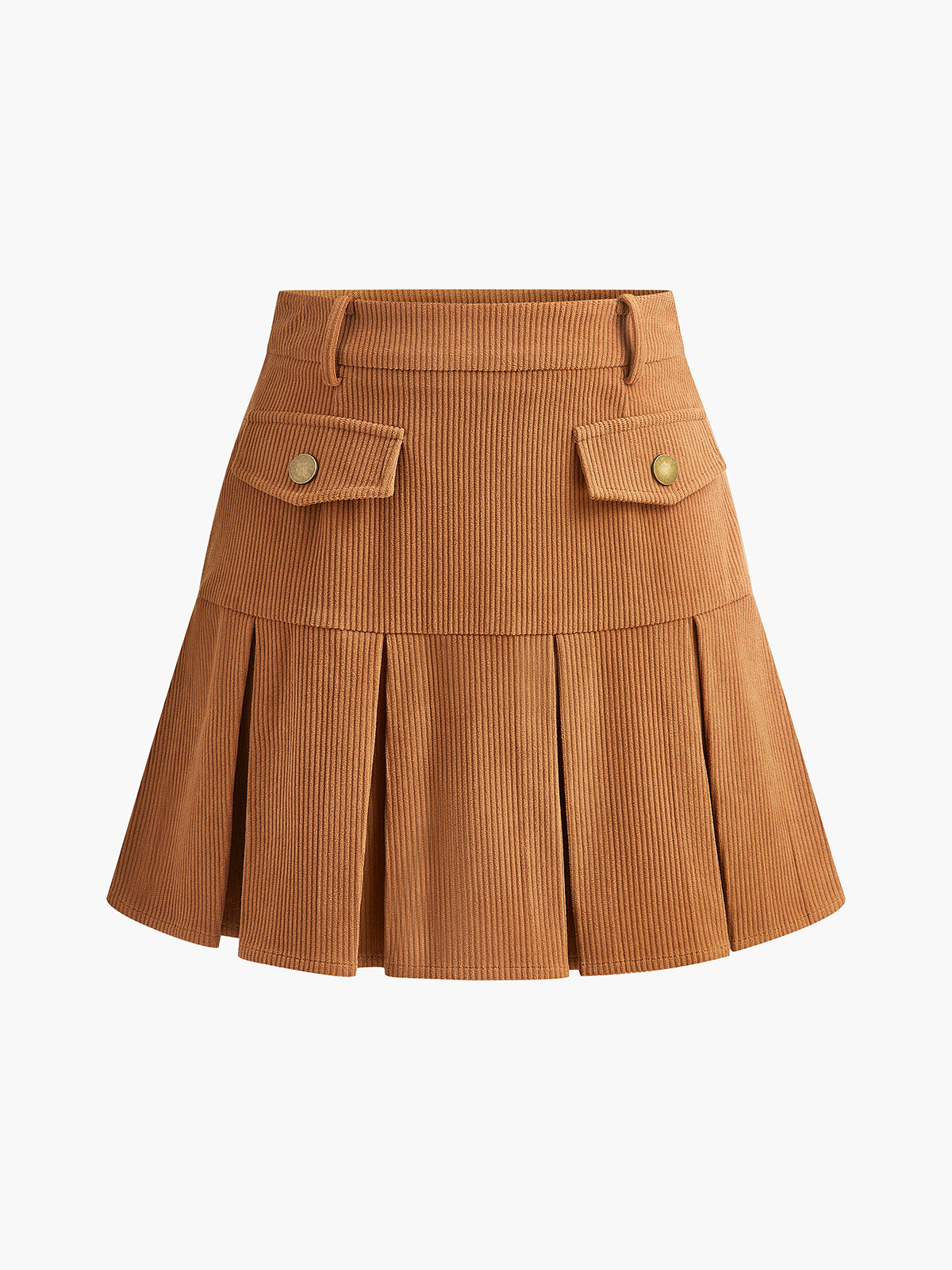 Corduroy Pleated Mini Skirt