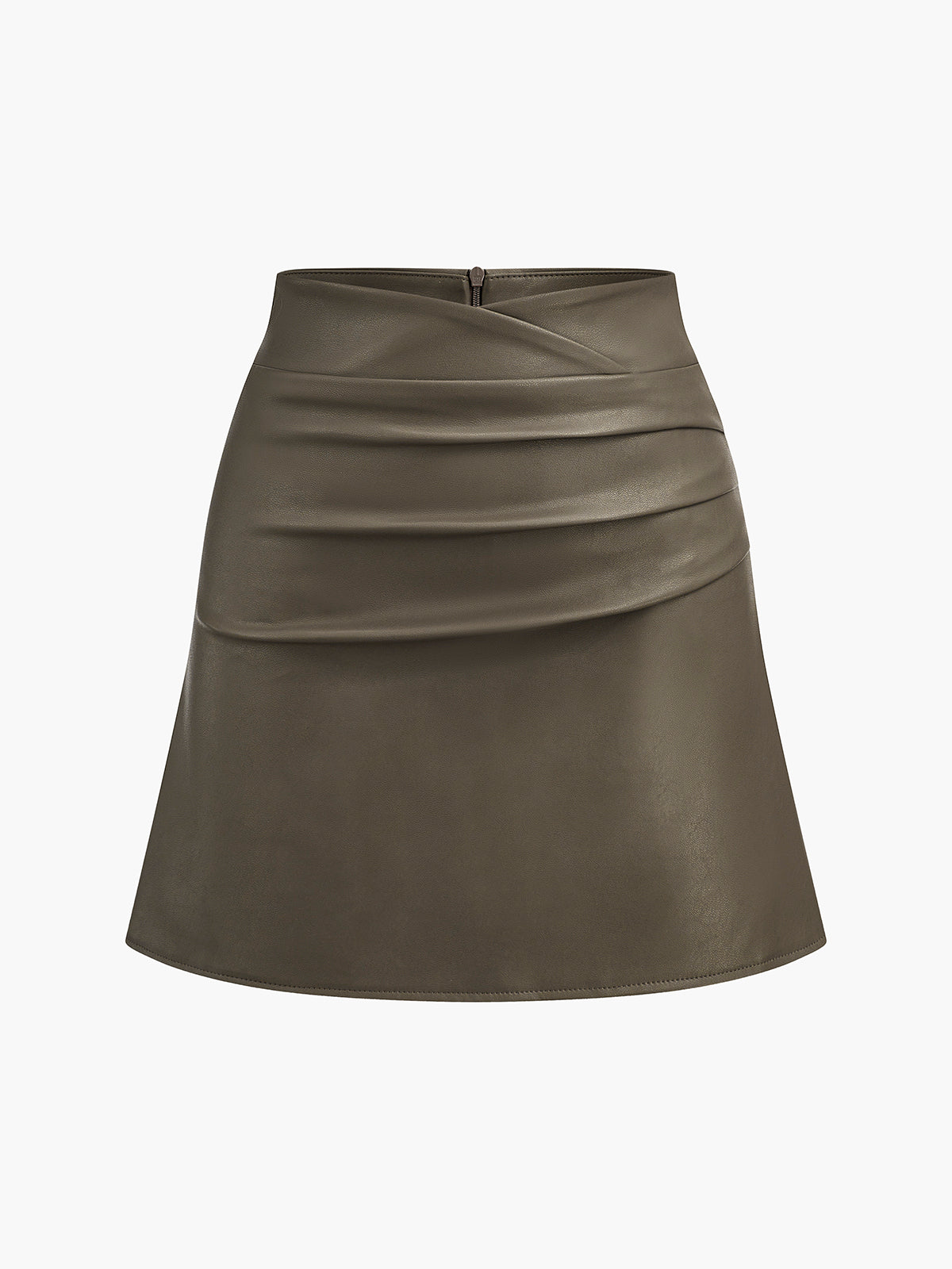 Faux Leather Pleated Skirt