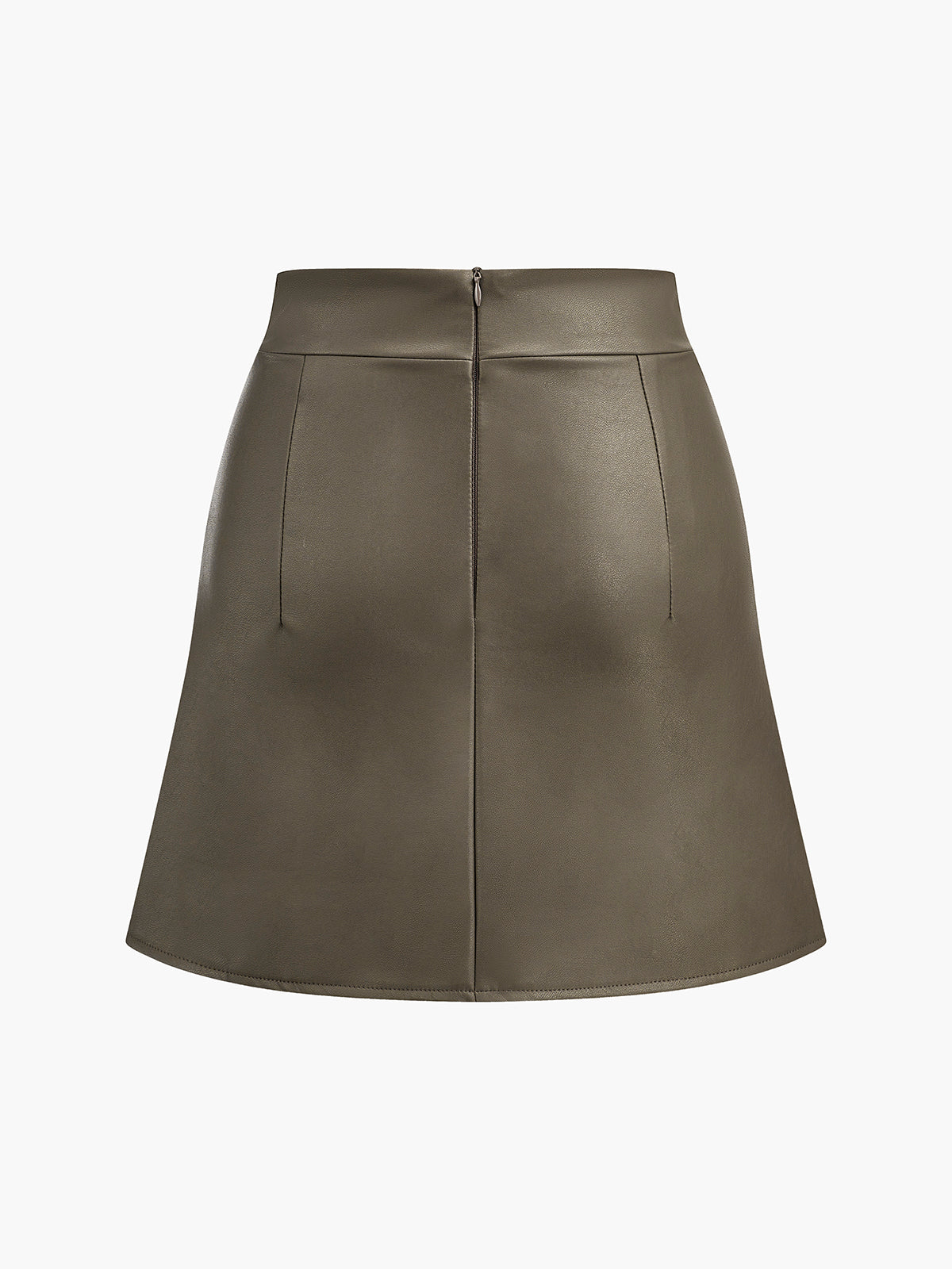 Faux Leather Pleated Skirt