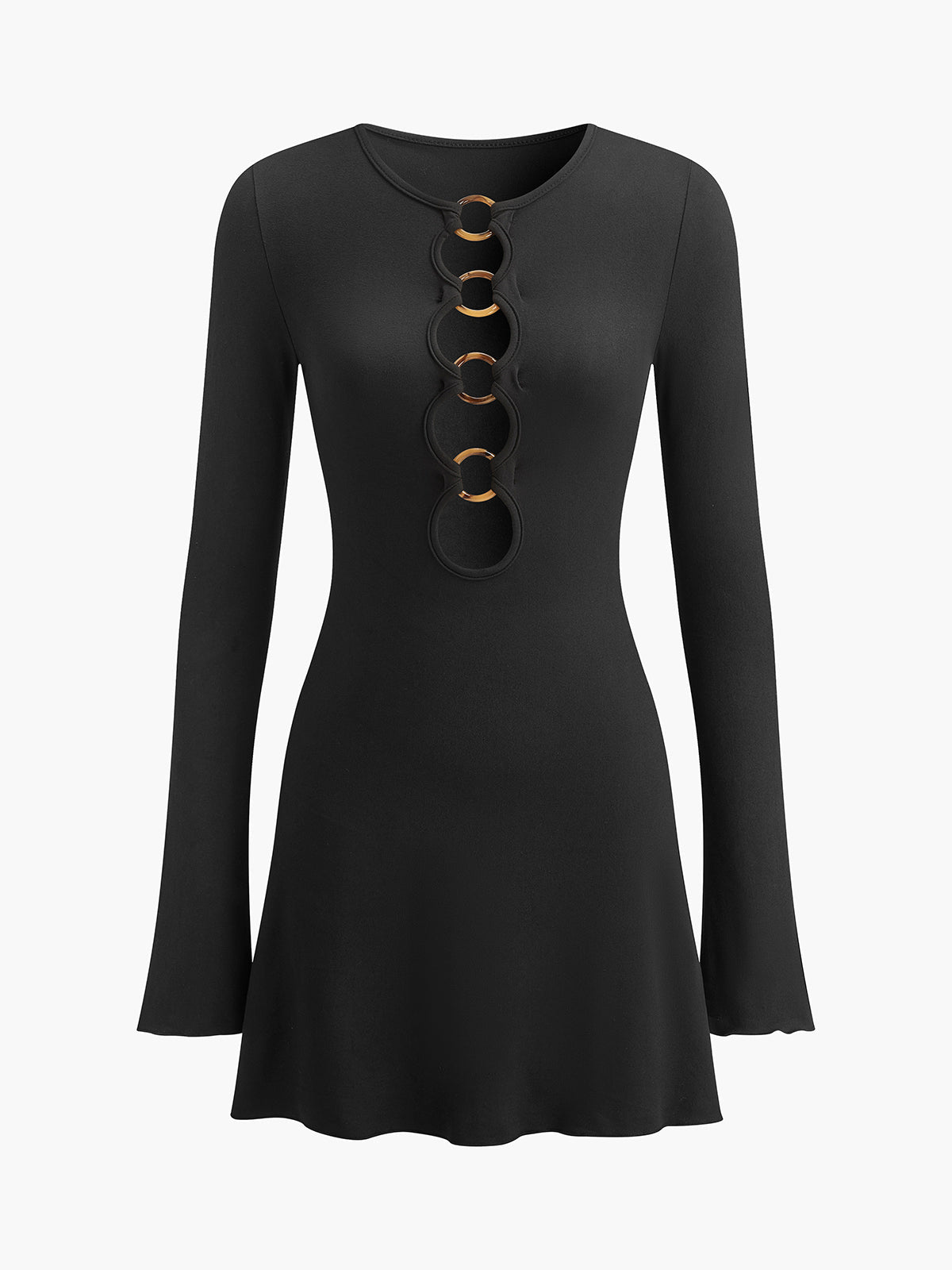 Circle-Ring Cutout Jersey Dress