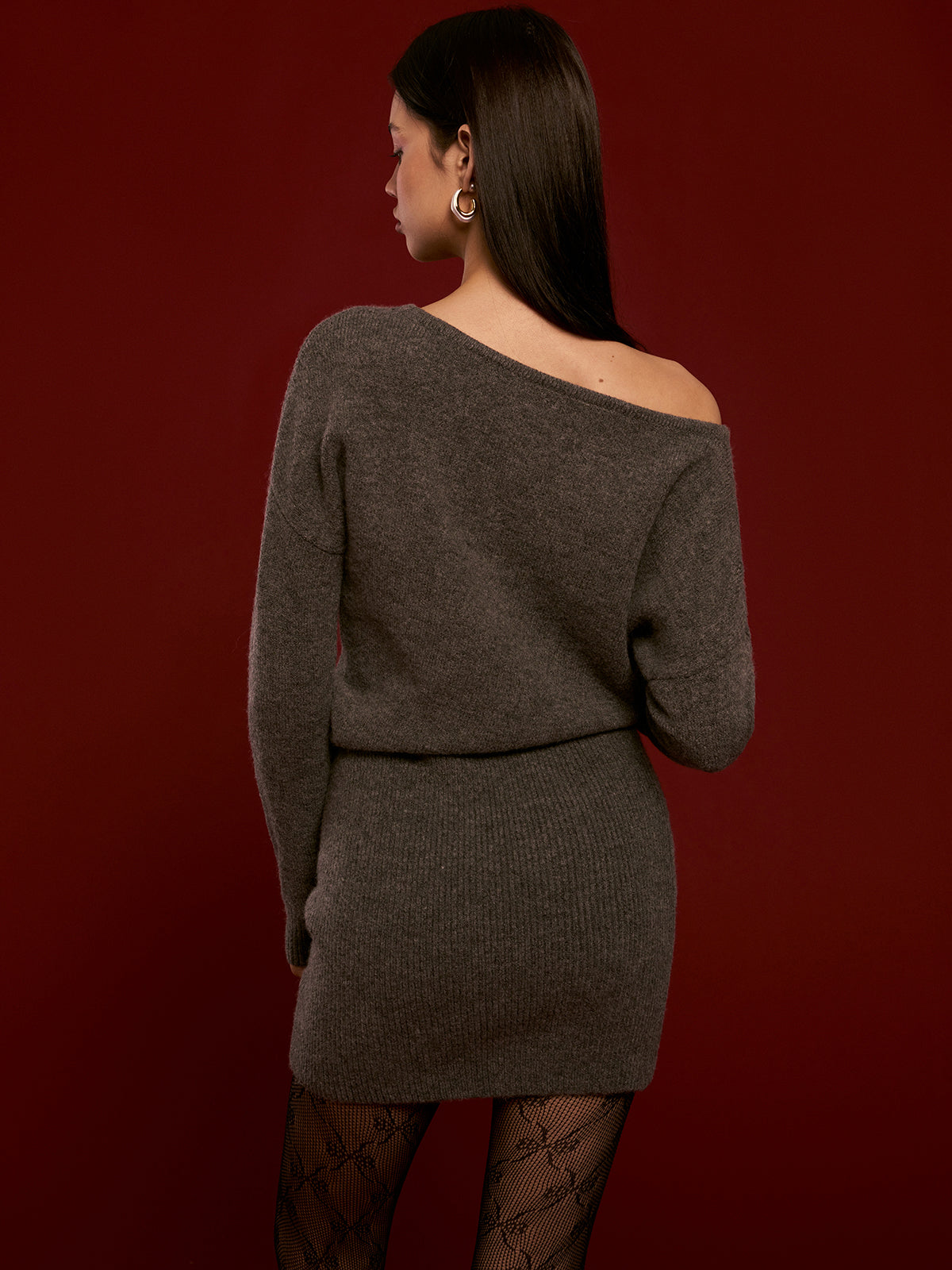 Wool-Blend Asymmetrical Sweater Dress