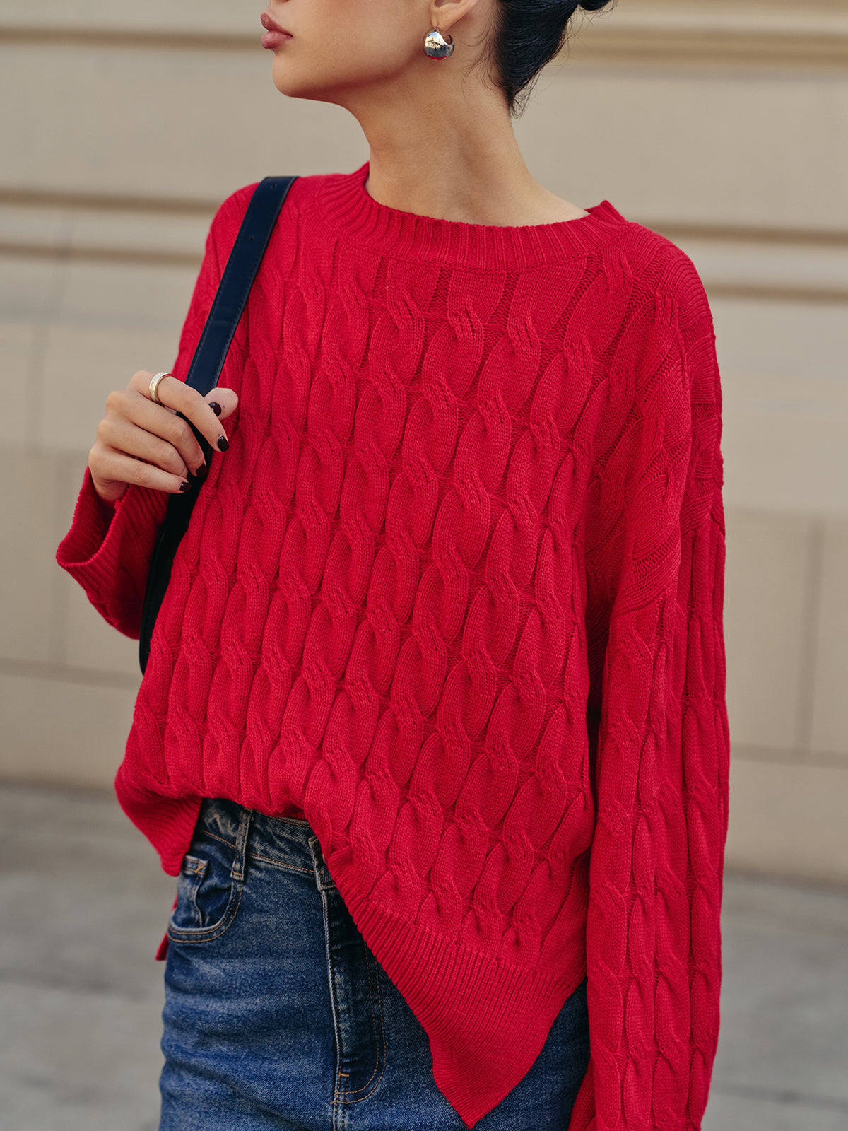 Side Split Twist Sweater