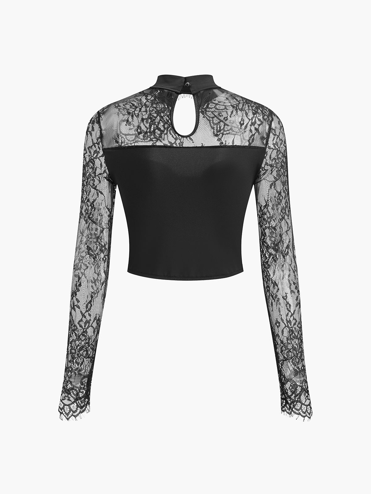 Cutout Lace Panel Skinny Top