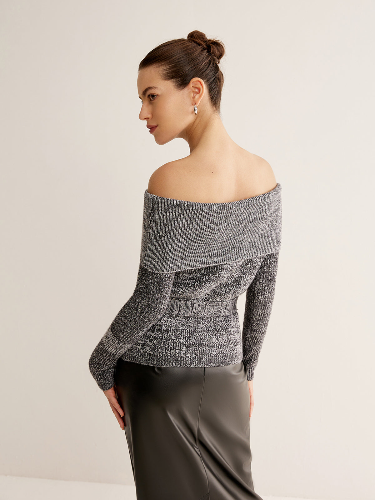 Off-Shoulder Belted Sweater