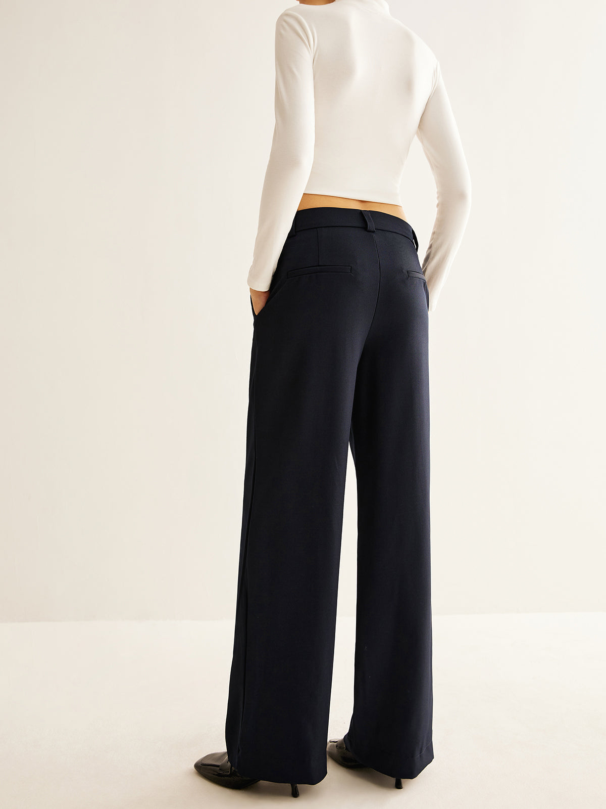 Front Zipper Straight Pants