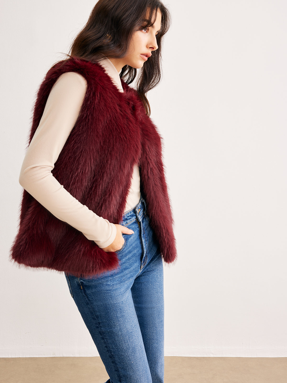 Minimalist Faux Fur Vest