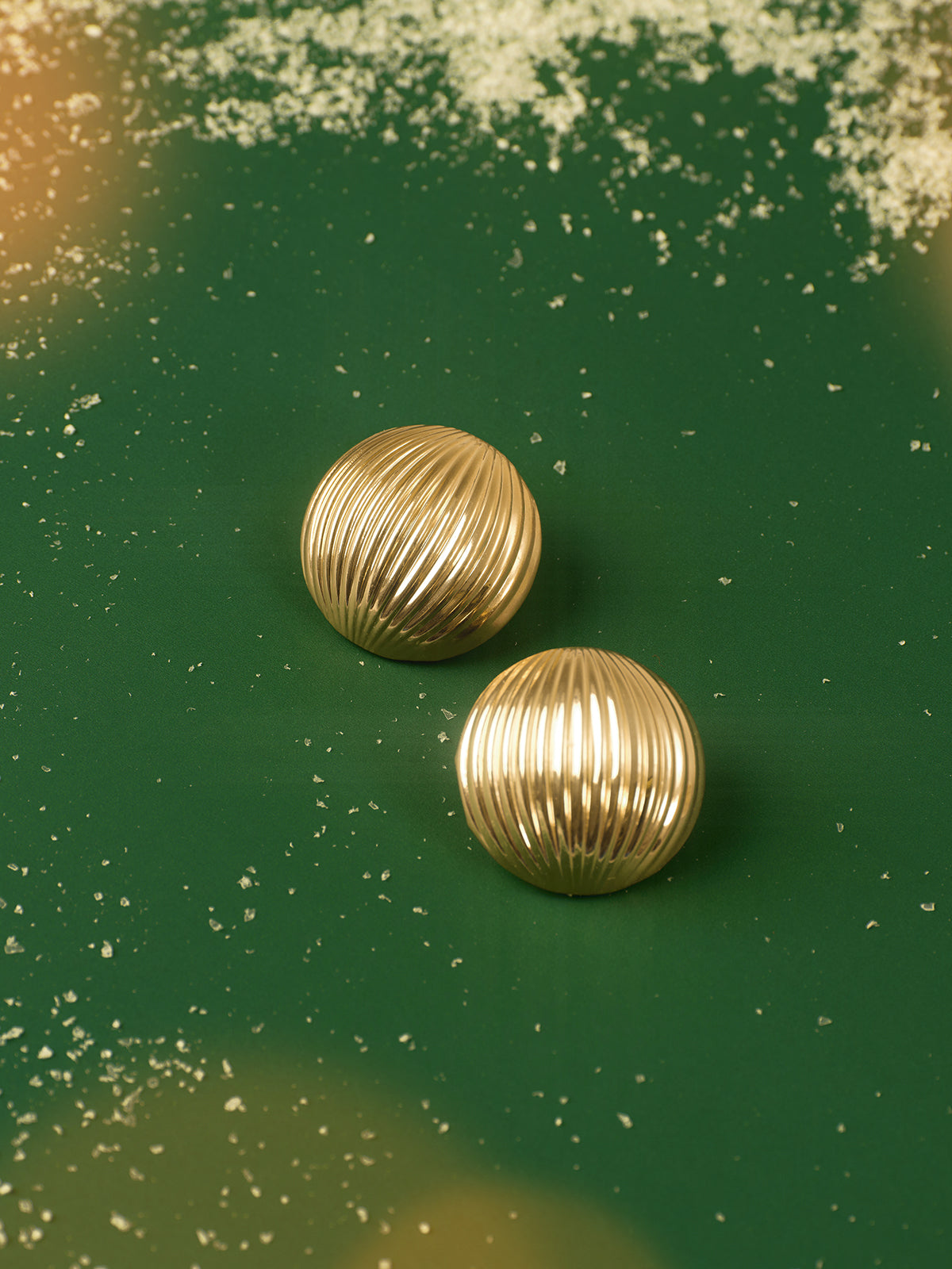 Half-Ball Ripple Stud Earrings