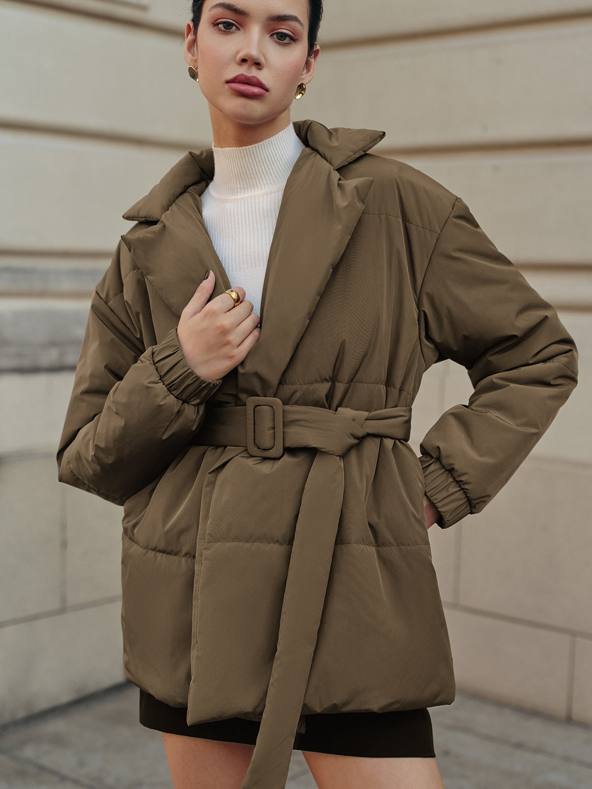 Belted Lapel Cozy Winter Coat