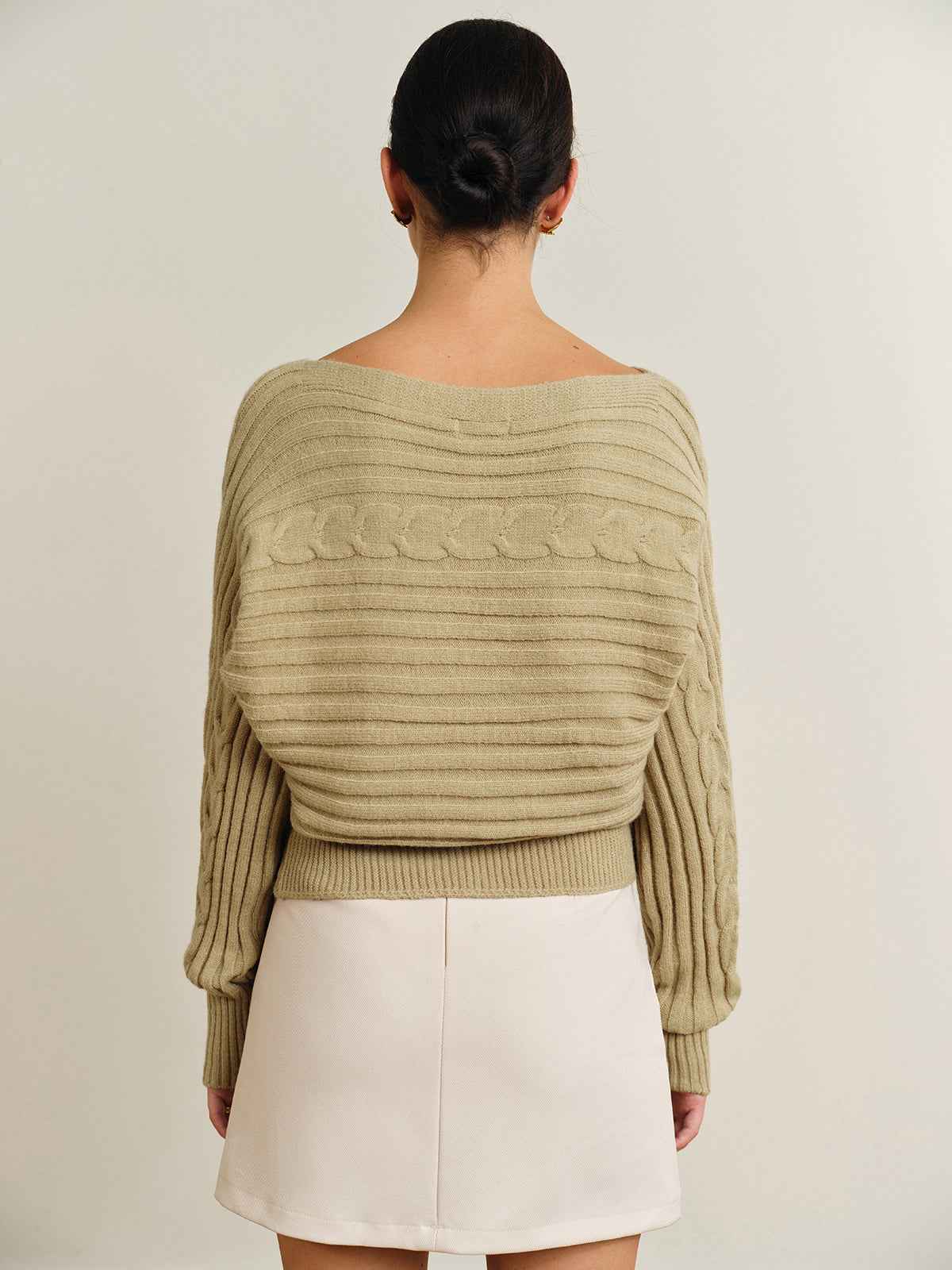 Straight Neck Twist Sweater